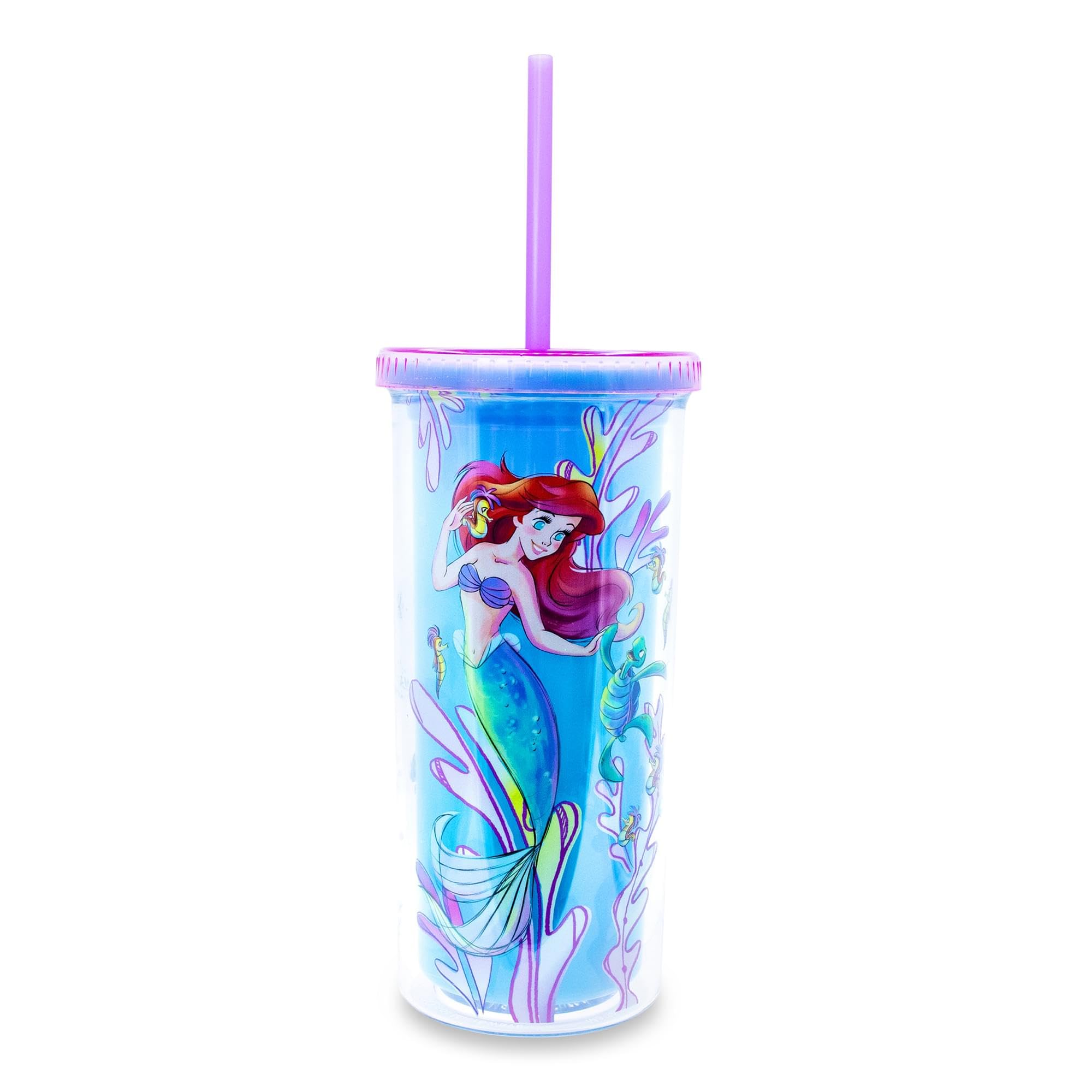 Foto 2 pulgar | Vaso De Viaje Plateado Buffalo Disney La Sirenita - Venta Internacional.