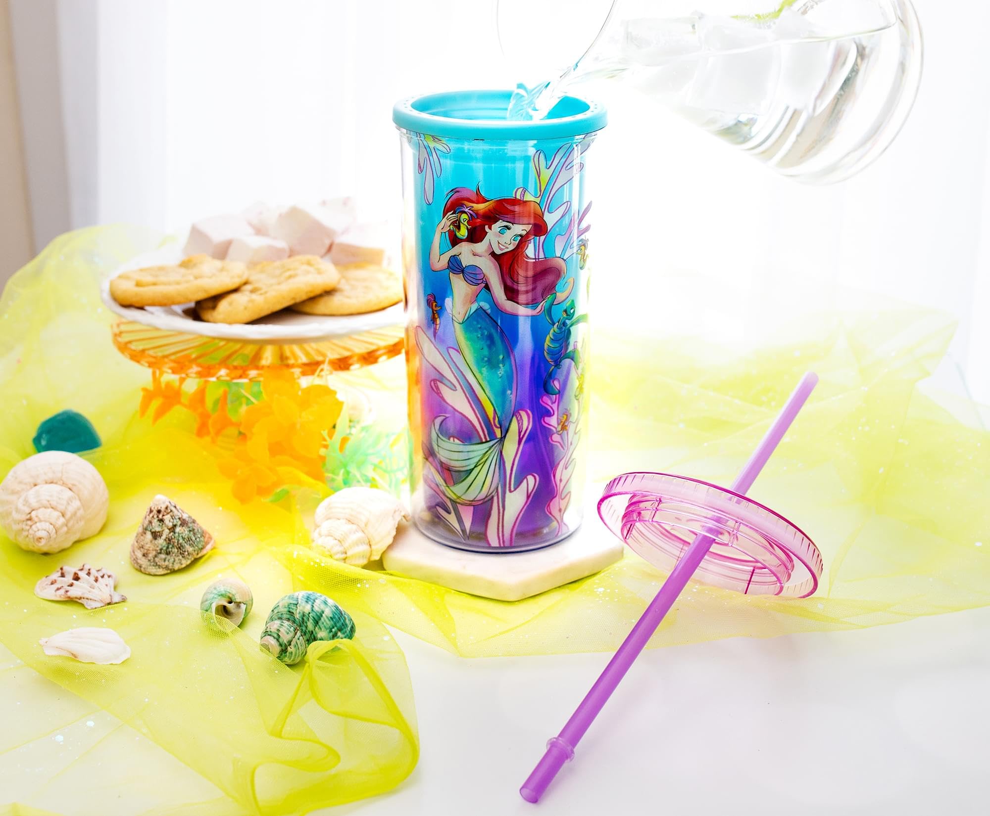 Foto 6 pulgar | Vaso De Viaje Plateado Buffalo Disney La Sirenita - Venta Internacional.