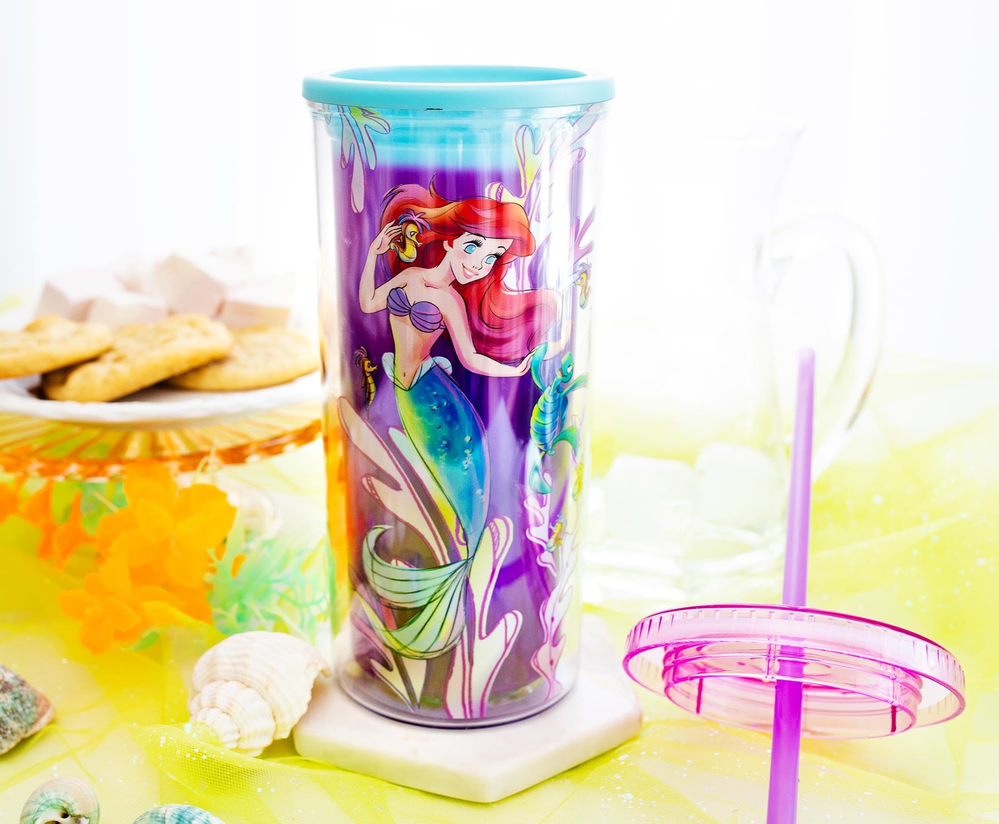 Foto 7 pulgar | Vaso De Viaje Plateado Buffalo Disney La Sirenita - Venta Internacional.