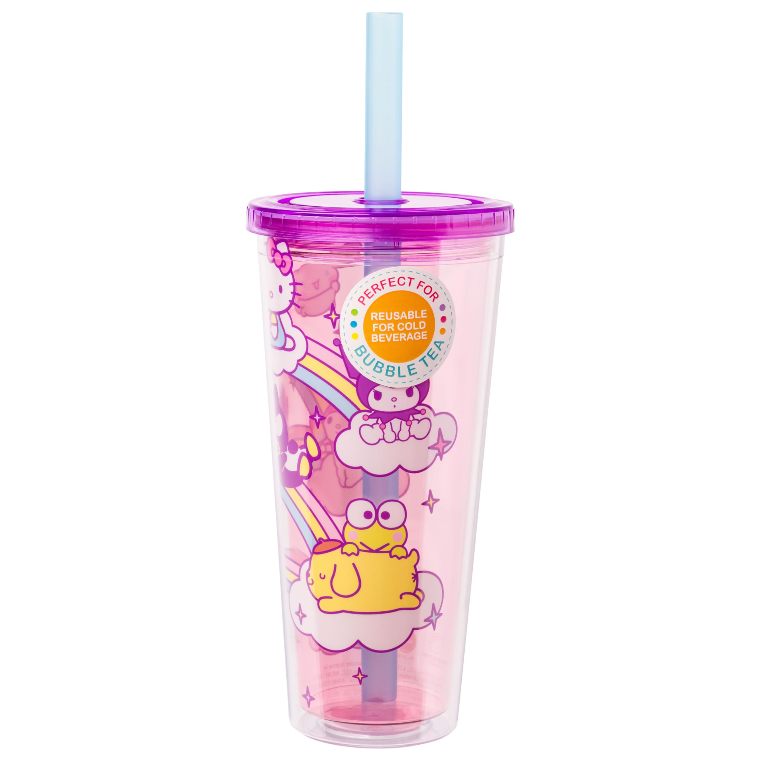 Foto 4 pulgar | Vaso Silver Buffalo Sanrio Hello Kitty De 700 Ml Con Tapa Y Pajita - Venta Internacional.