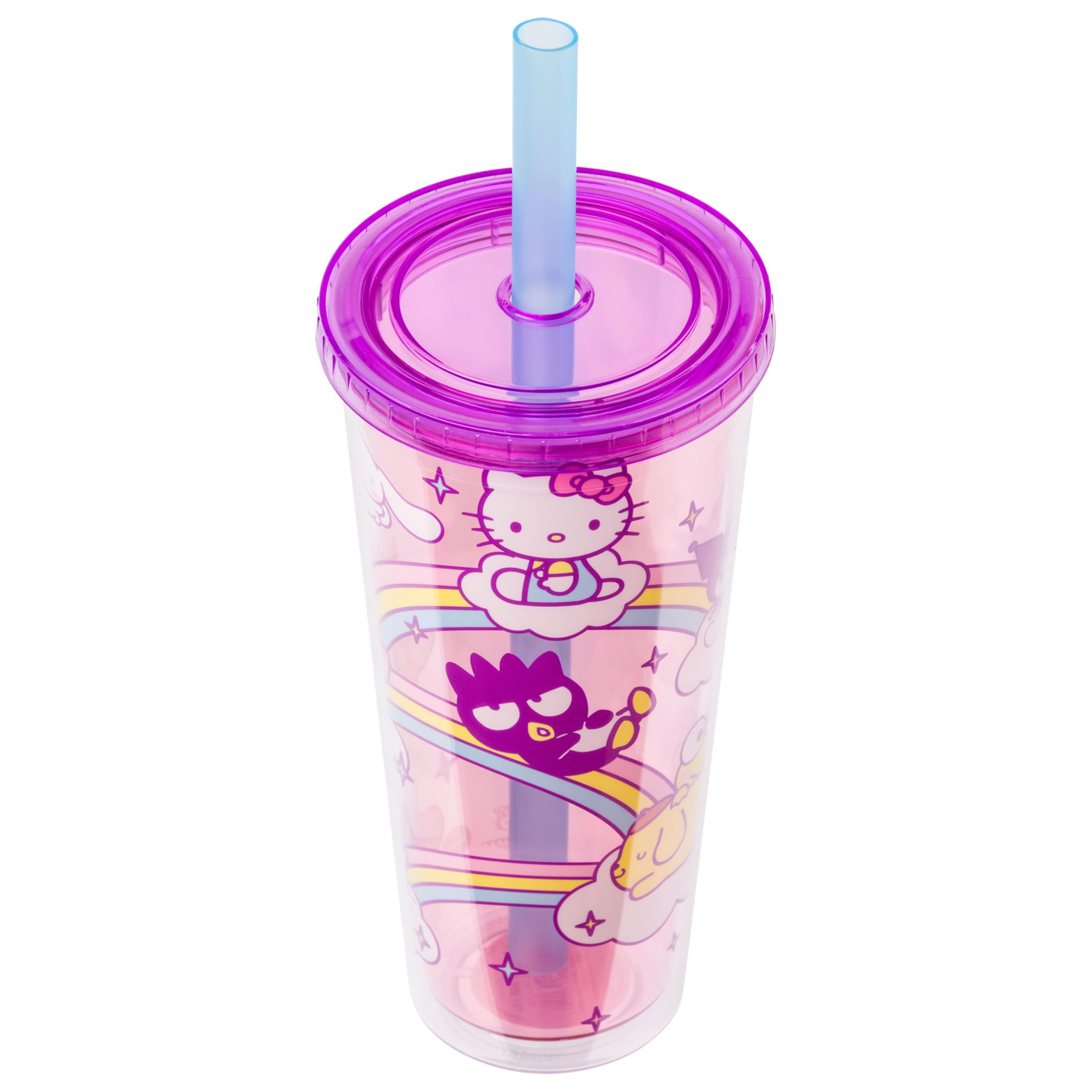 Foto 5 pulgar | Vaso Silver Buffalo Sanrio Hello Kitty De 700 Ml Con Tapa Y Pajita - Venta Internacional.