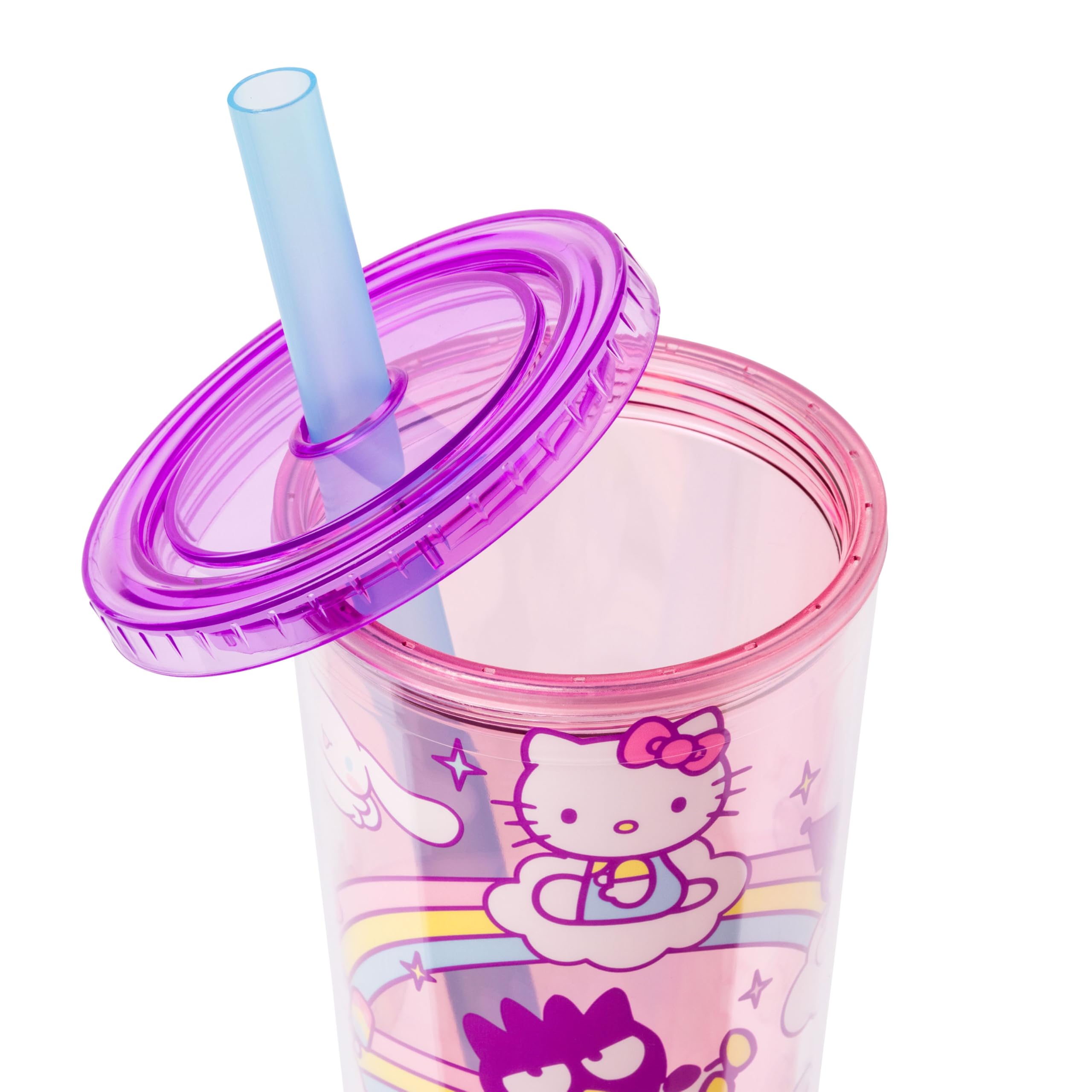 Foto 6 pulgar | Vaso Silver Buffalo Sanrio Hello Kitty De 700 Ml Con Tapa Y Pajita - Venta Internacional.