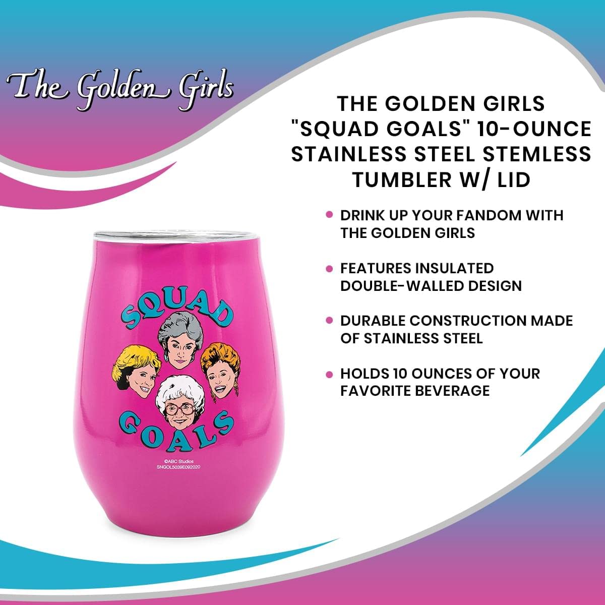 Foto 8 pulgar | Vaso Sin Tallo Silver Buffalo Golden Girls, 300 Ml, Squad Goals - Venta Internacional.