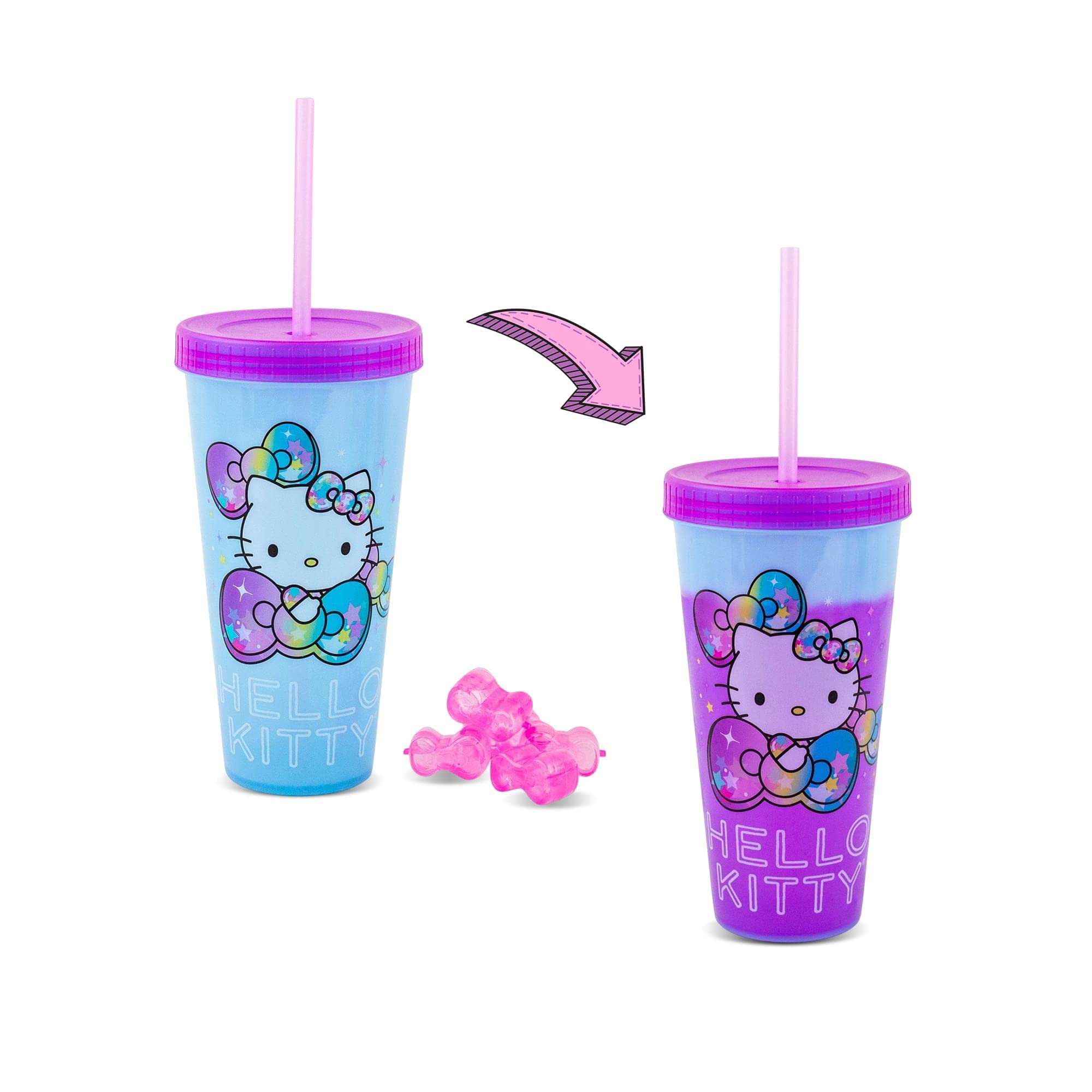Foto 2 pulgar | Vaso De Viaje Sanrio Hello Kitty Starshine Que Cambia De Color - Venta Internacional.