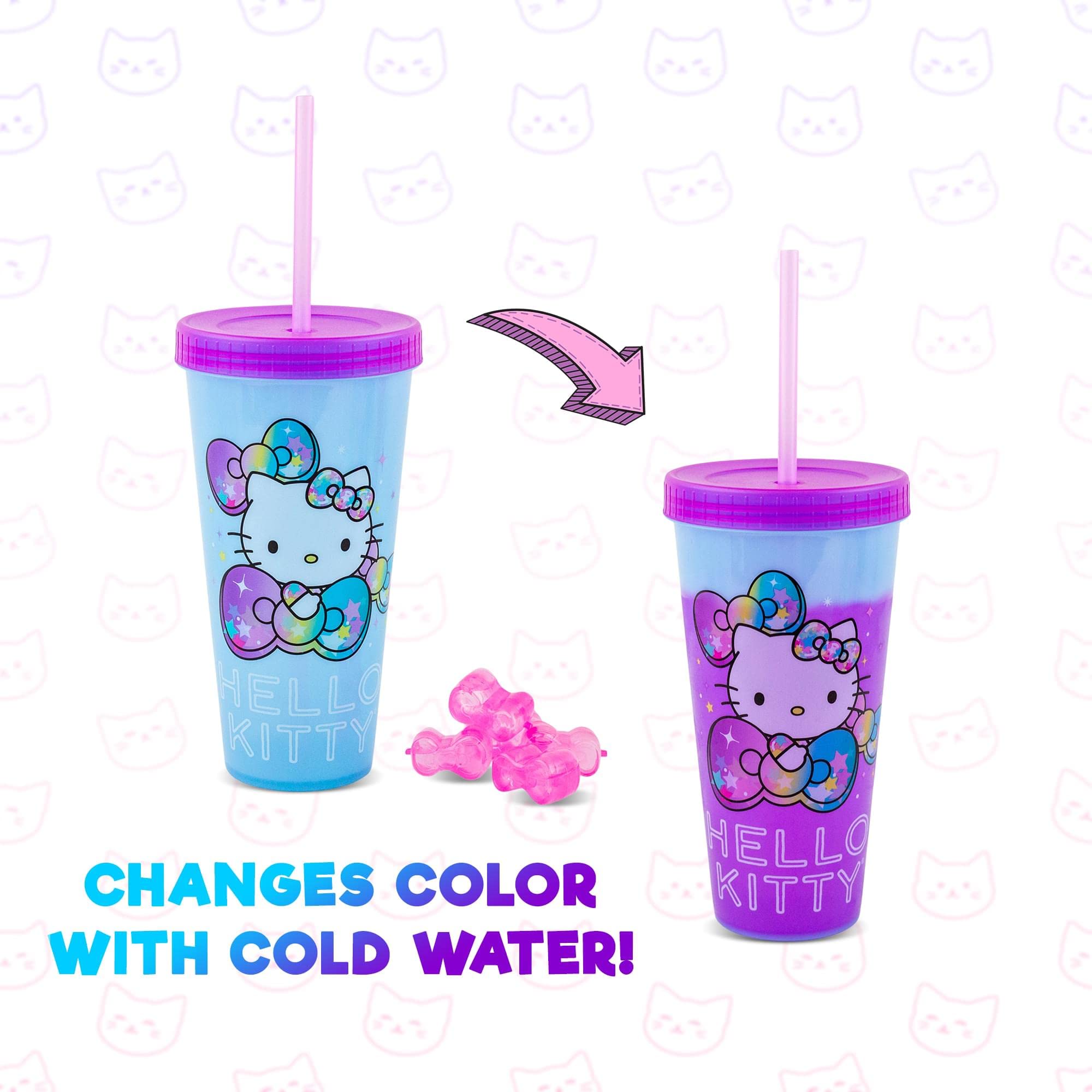 Foto 2 | Vaso De Viaje Sanrio Hello Kitty Starshine Que Cambia De Color - Venta Internacional.