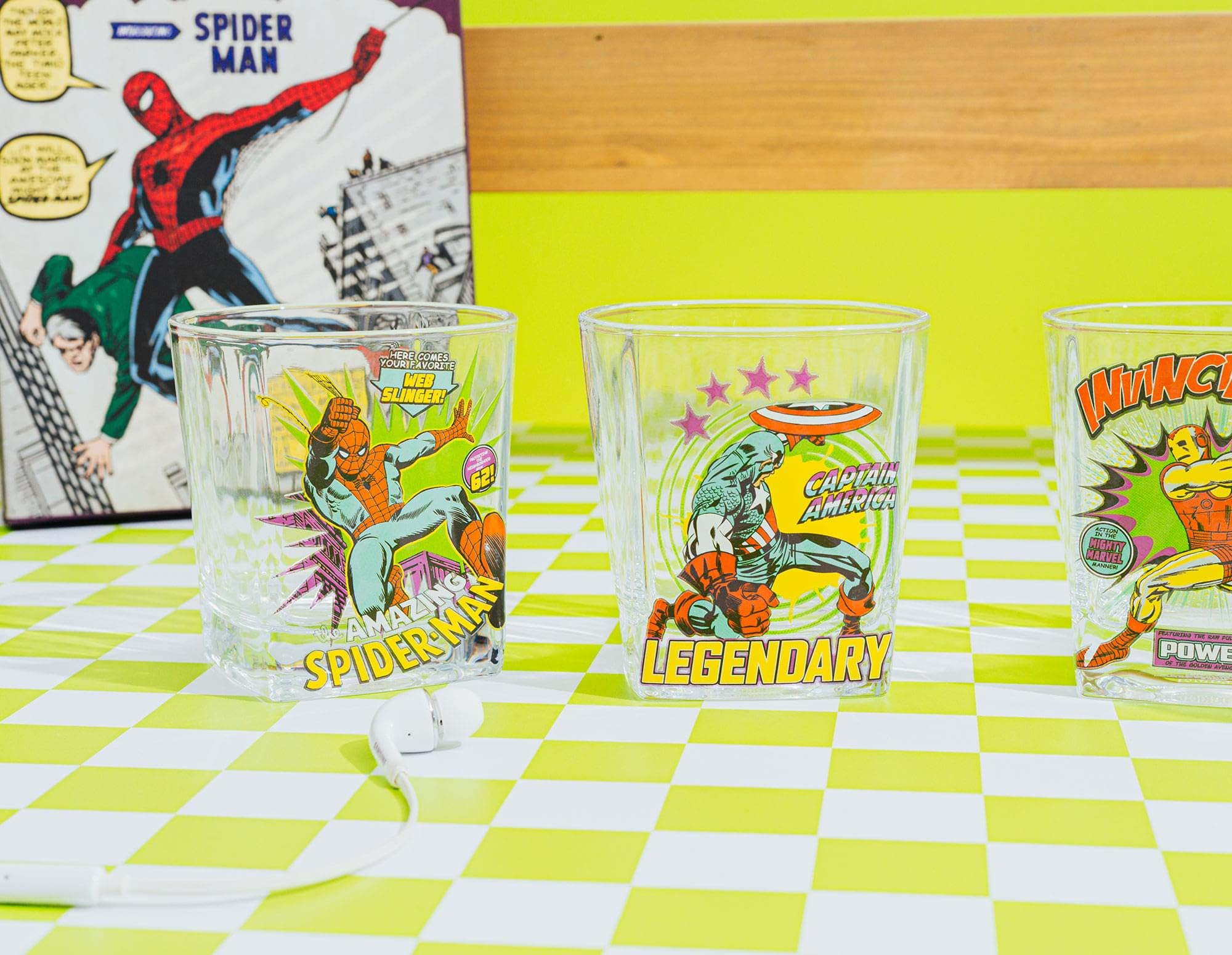 Foto 6 pulgar | Set Rocks Glass Silver Buffalo Marvel Comics, 9 Oz, 4 Piezas - Venta Internacional.