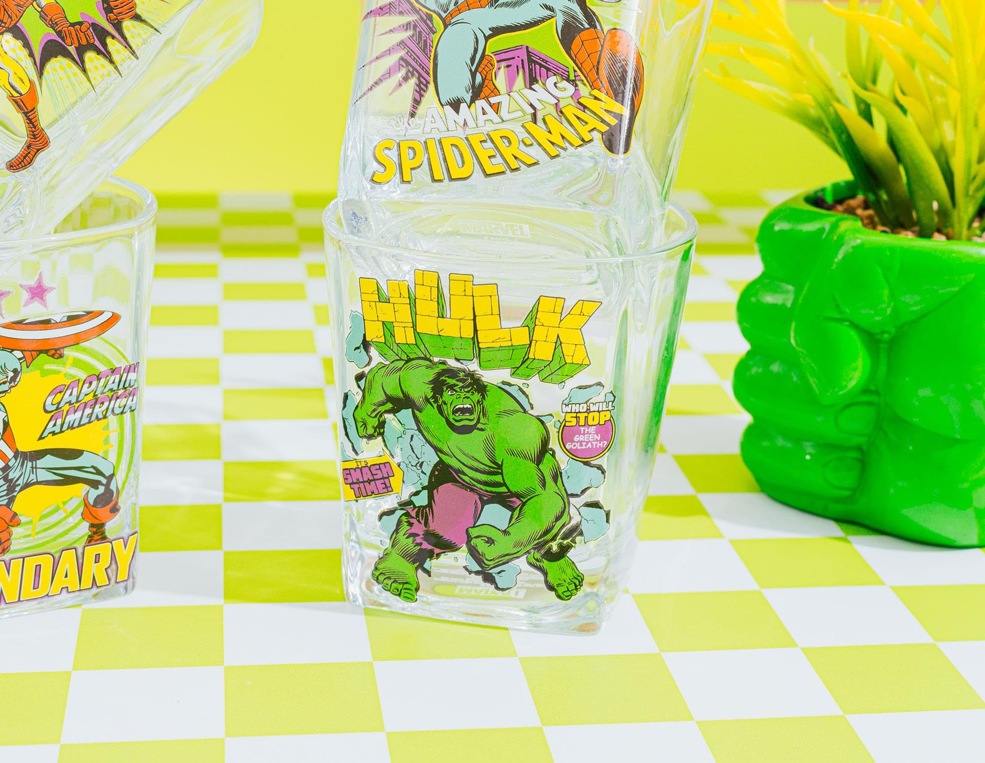 Foto 7 pulgar | Set Rocks Glass Silver Buffalo Marvel Comics, 9 Oz, 4 Piezas - Venta Internacional.