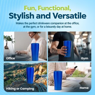 Foto 6 | Vaso Silver Buffalo De Doble Pared, Acero Inoxidable 18/8, 590 Ml - Venta Internacional.