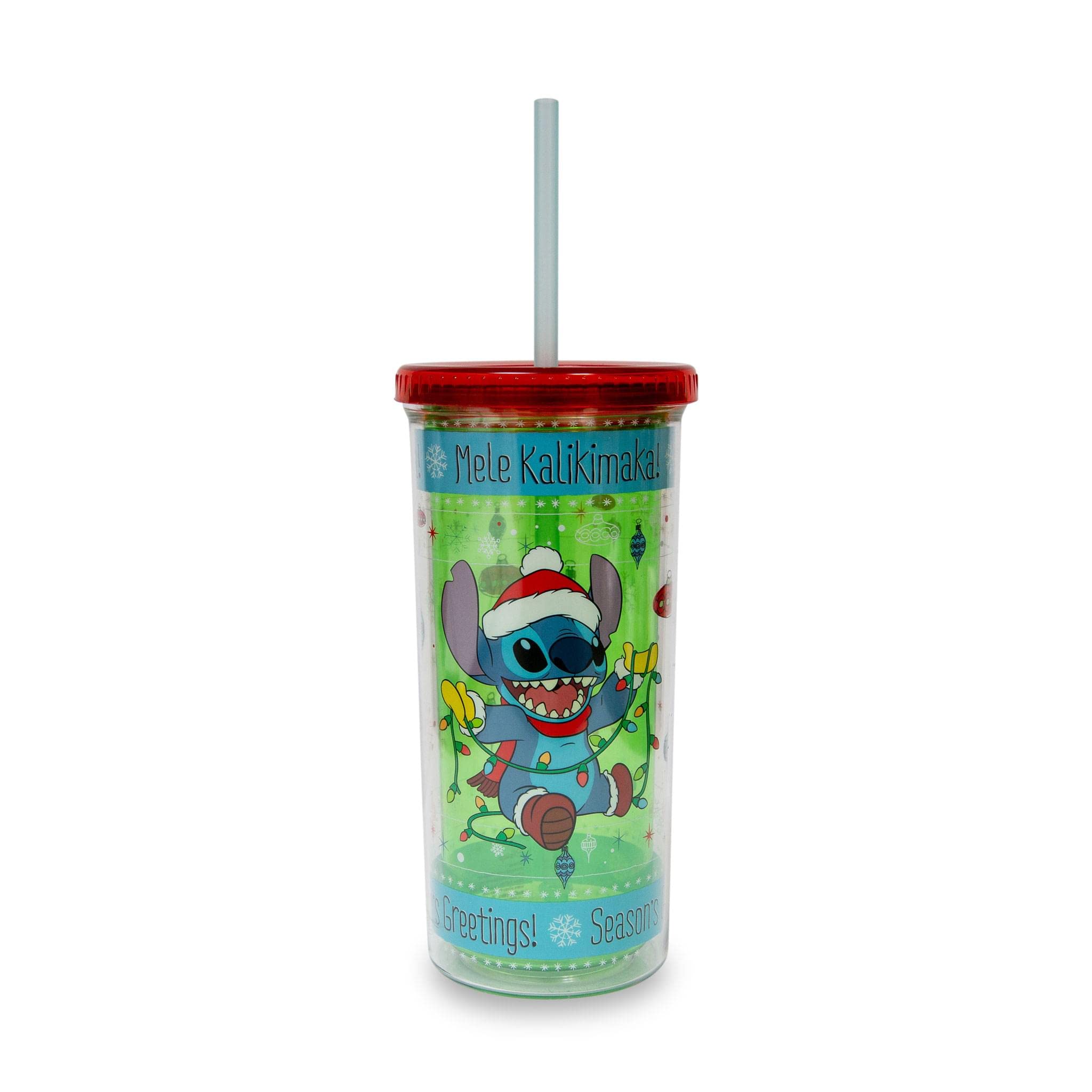 Vaso Plateado Buffalo Disney Lilo & Stitch De 600 Ml Con Pajita - Venta Internacional.
