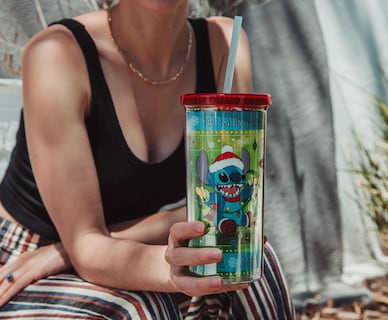 Foto 6 | Vaso Plateado Buffalo Disney Lilo & Stitch De 600 Ml Con Pajita - Venta Internacional.