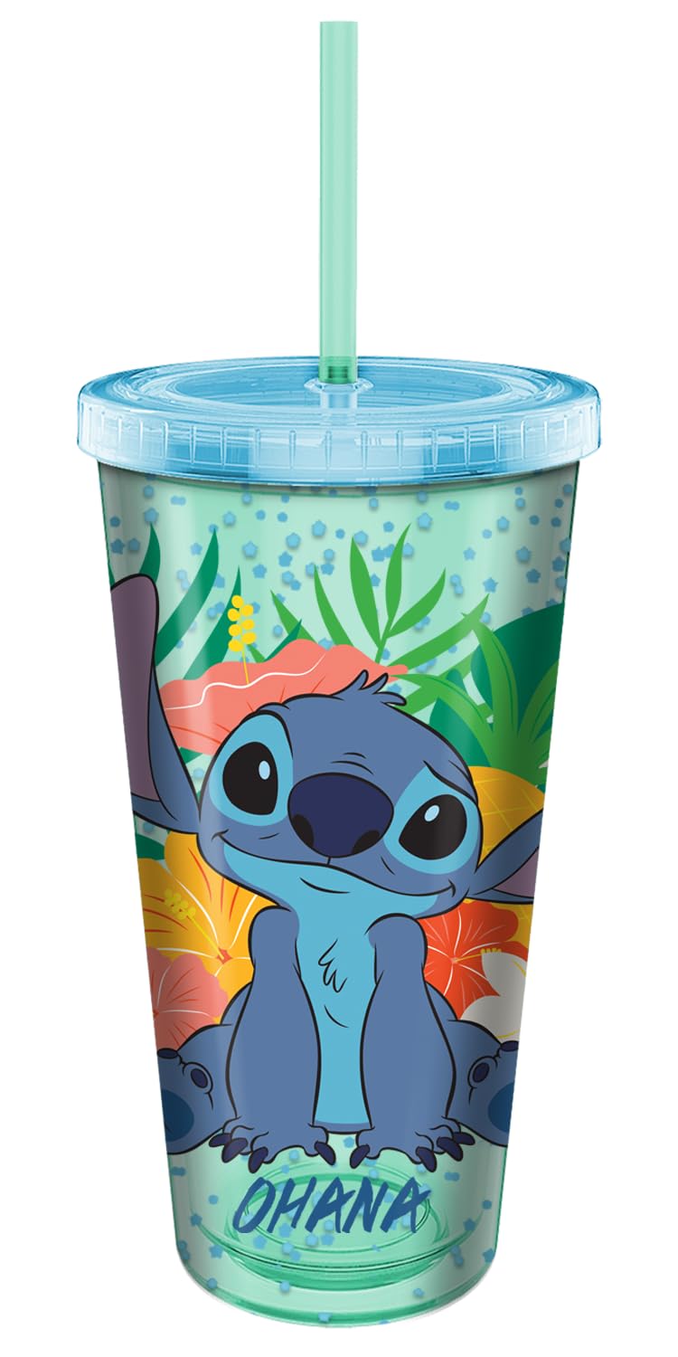 Foto 2 pulgar | Copa Cold Cup Silver Buffalo Lilo And Stitch Tropical Ohana 950 Ml - Venta Internacional.
