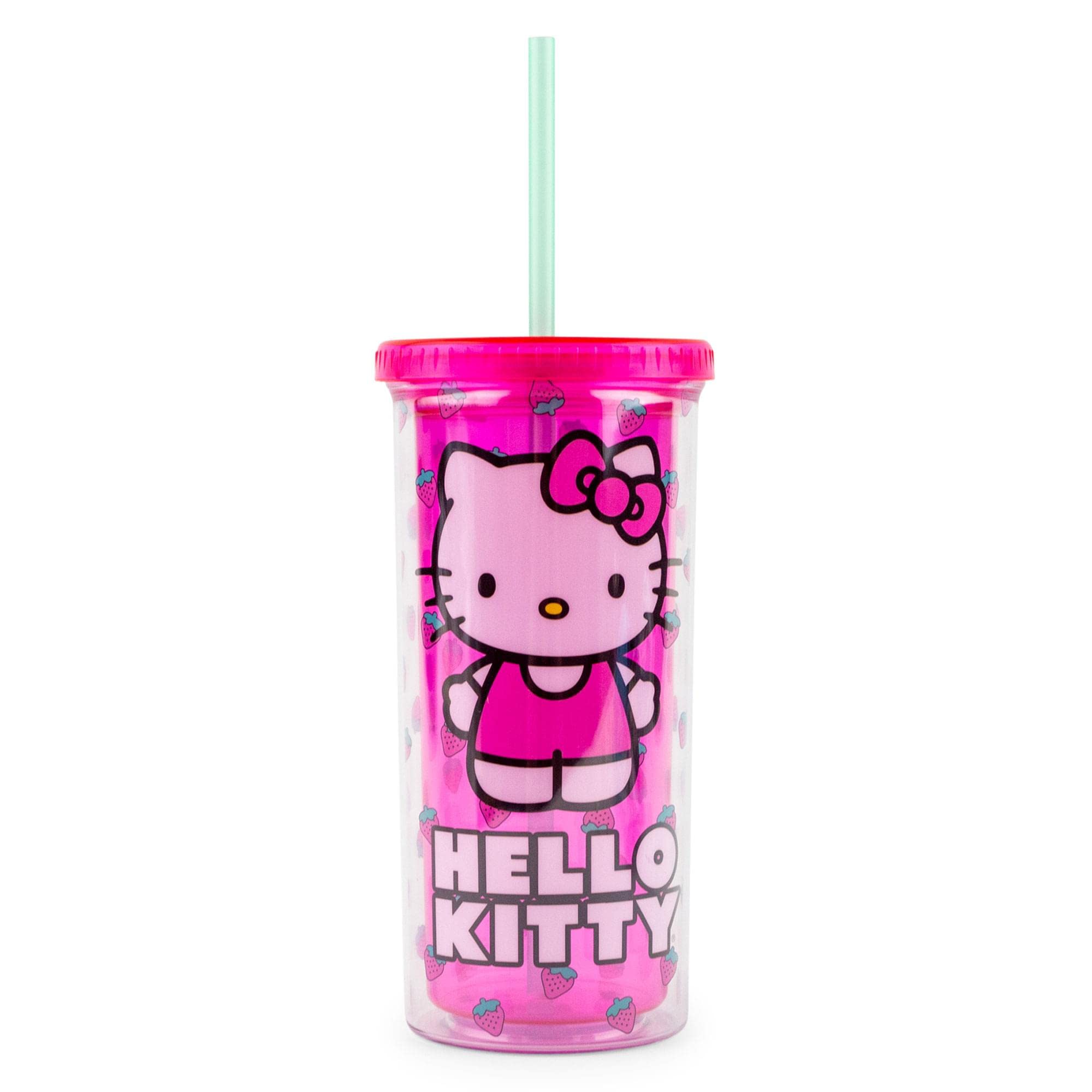 Foto 2 pulgar | Vaso Carnival Cup Sanrio Hello Kitty Berry, Color Rosa, 600 Ml, Con Pajita - Venta Internacional.