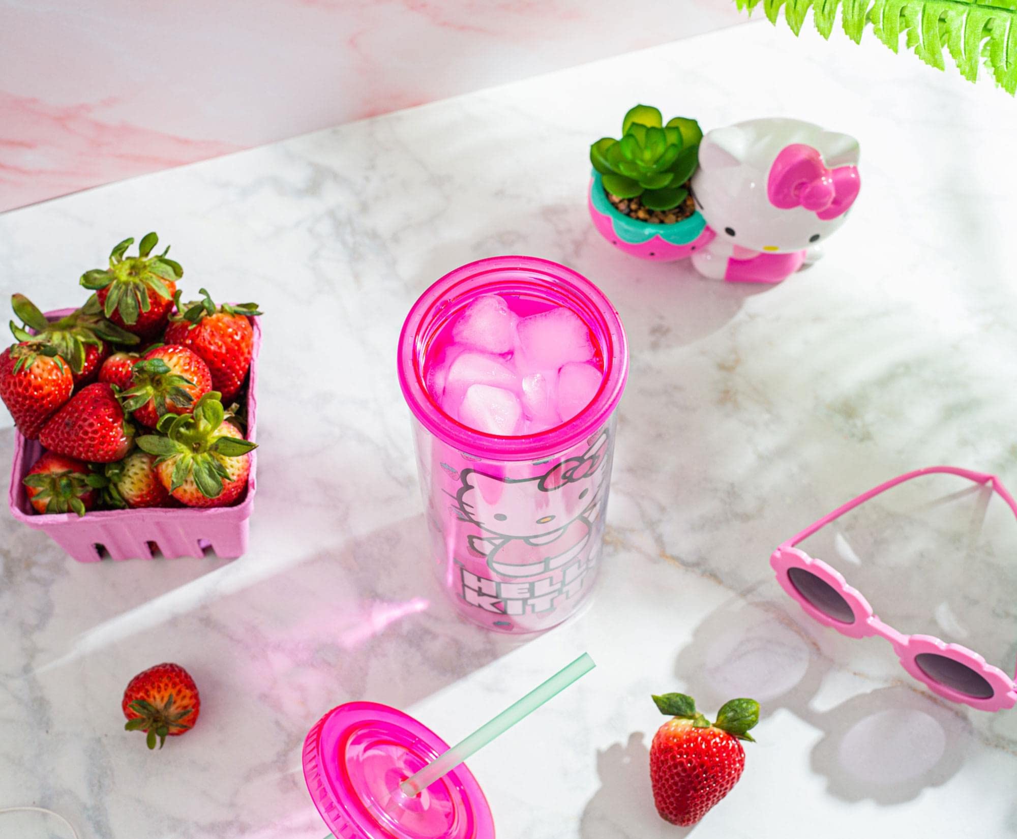 Foto 5 pulgar | Vaso Carnival Cup Sanrio Hello Kitty Berry, Color Rosa, 600 Ml, Con Pajita - Venta Internacional.