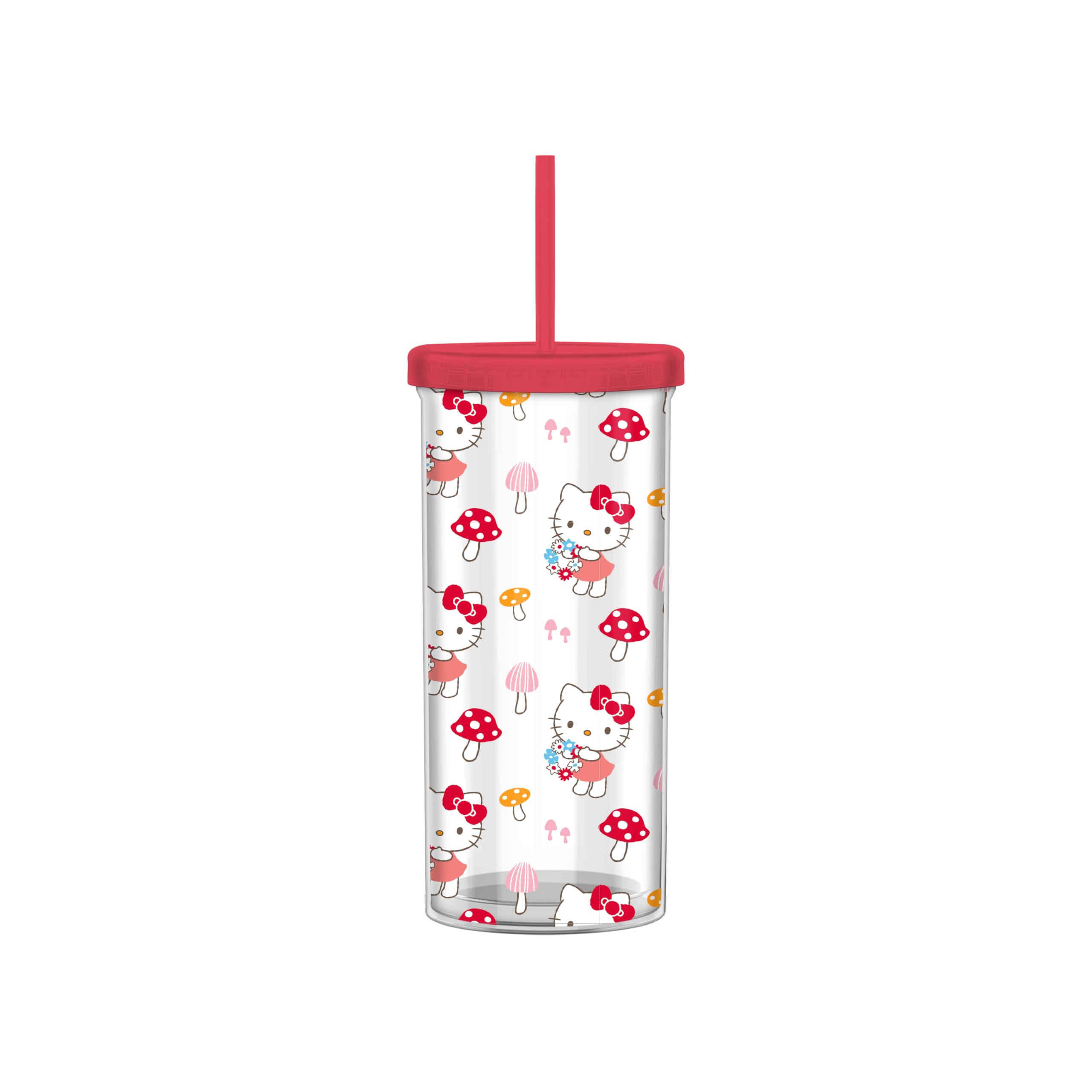 Foto 2 pulgar | Vaso Para Bebidas Frías Silver Buffalo Sanrio Hello Kitty De 600 Ml Con Tapa - Venta Internacional.