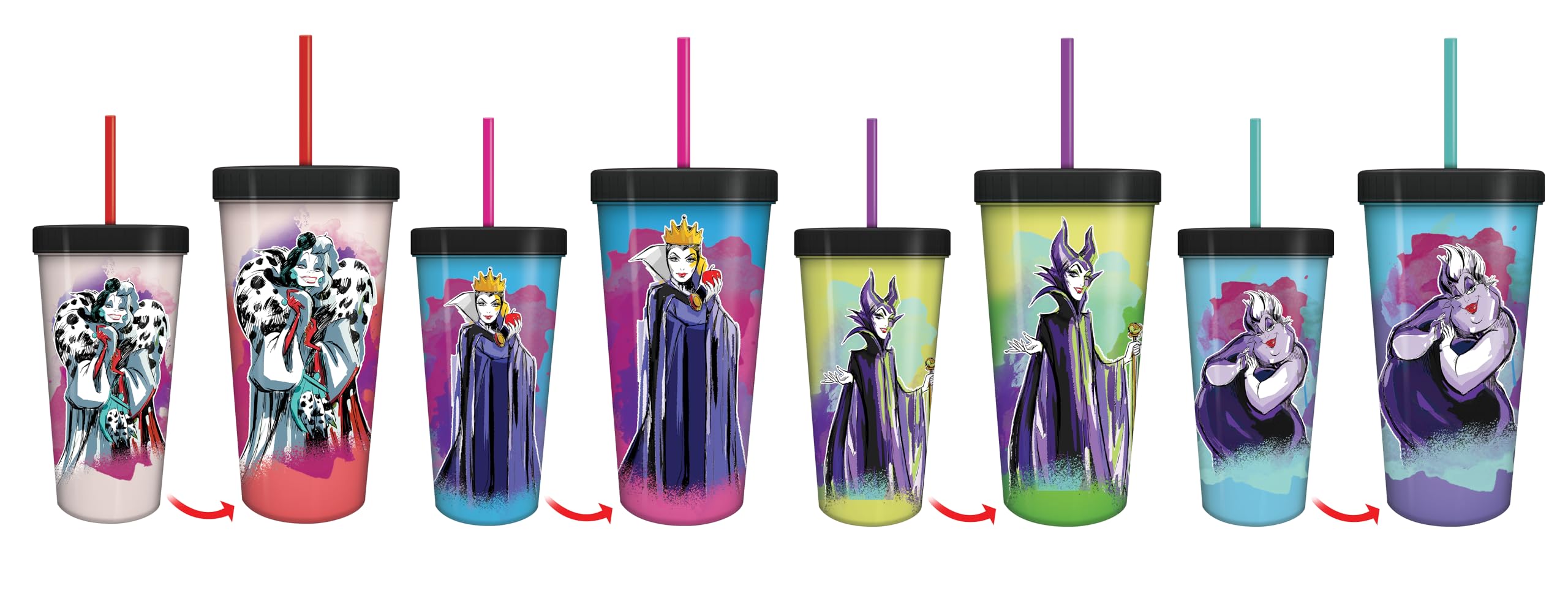 Foto 2 pulgar | Vaso Plateado Buffalo Disney Villains Devious Group, 700 Ml, Paquete De 4 - Venta Internacional.