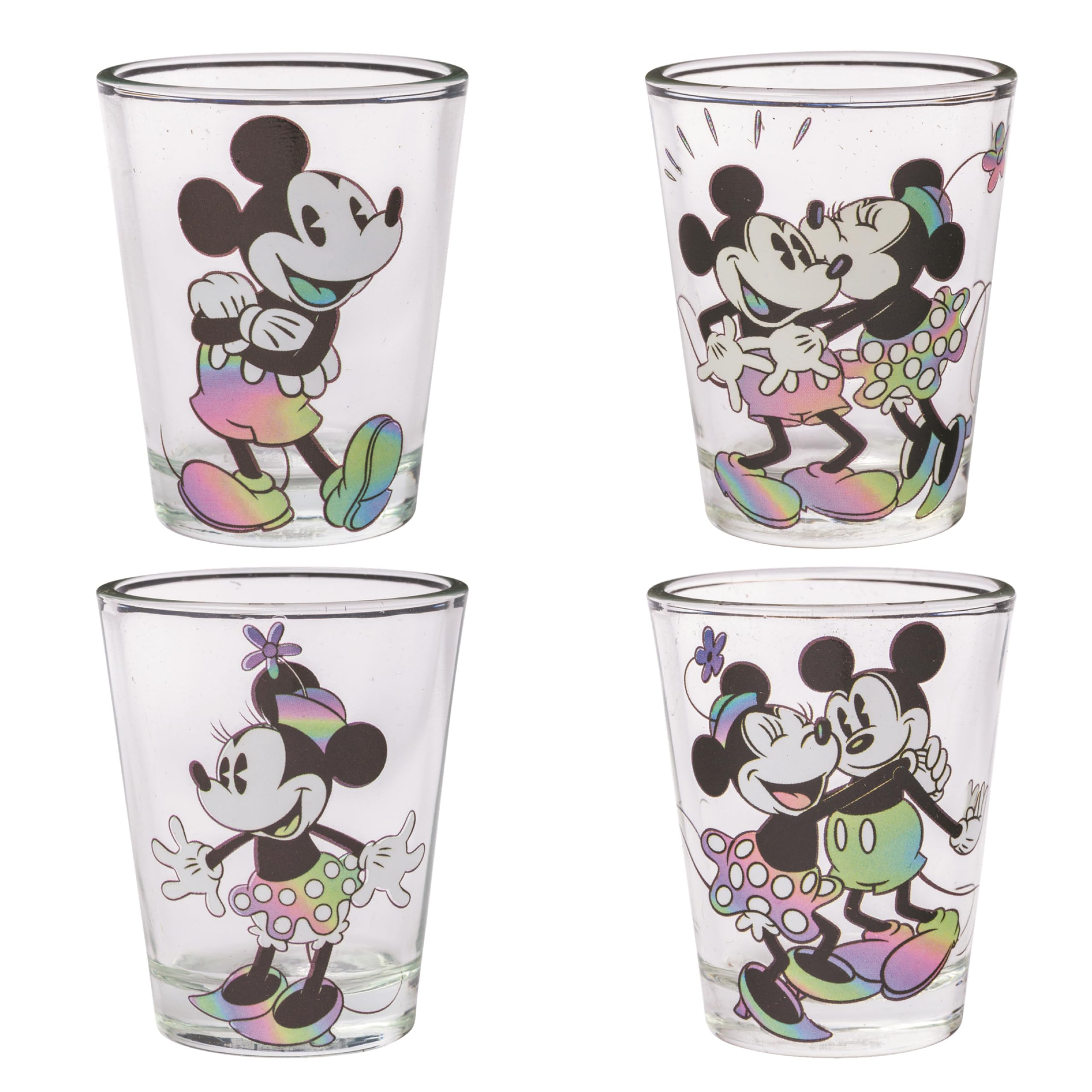 Foto 2 pulgar | Juego De Minivasos Silver Buffalo Disney Mickey Minnie, 45 Ml, 4 Unidades - Venta Internacional.