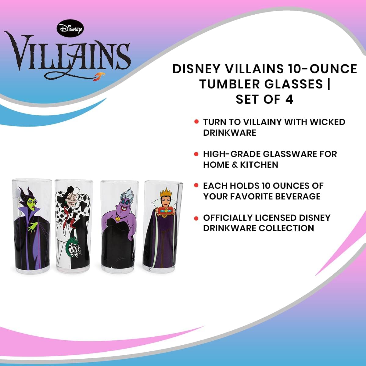 Foto 8 pulgar | Vasos Con Diseño De Villanos De Disney, 300 Ml, Juego De 4 Artículos De Bar Para El Hogar - Venta Internacional.