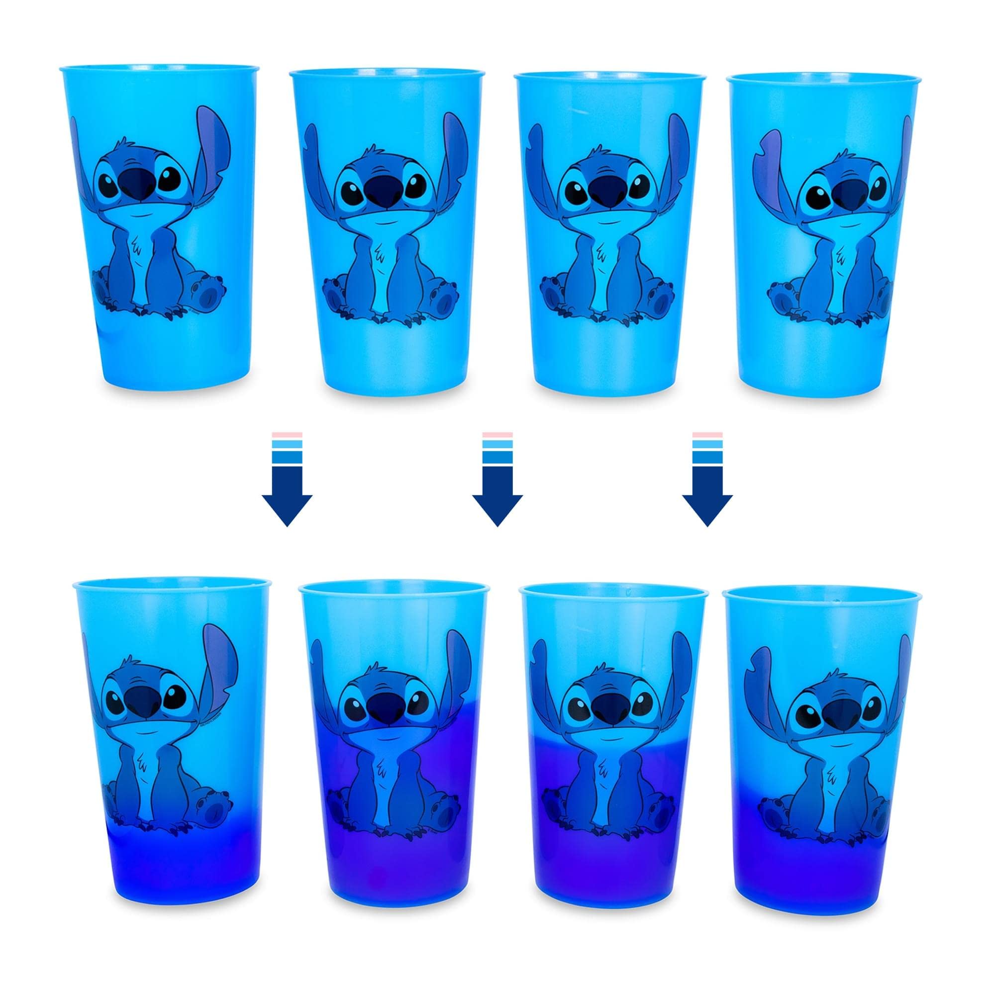 Foto 1 | Set De Vasos Silver Buffalo Disney Lilo And Stitch Con Cambio De Color - Venta Internacional.