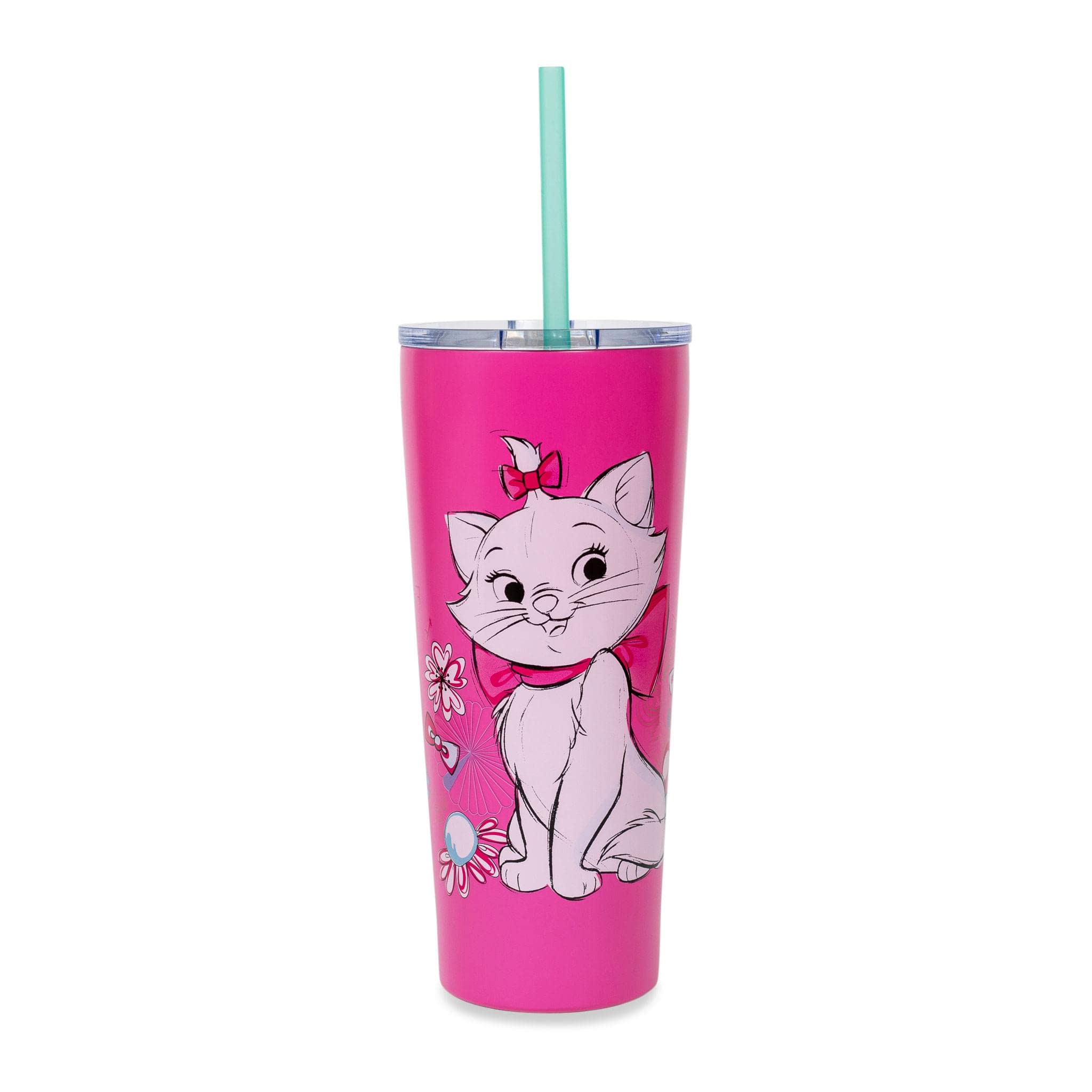 Foto 2 pulgar | Vaso Plateado Buffalo Aristocats Marie Doodle De 650 Ml Con Pajita - Venta Internacional.