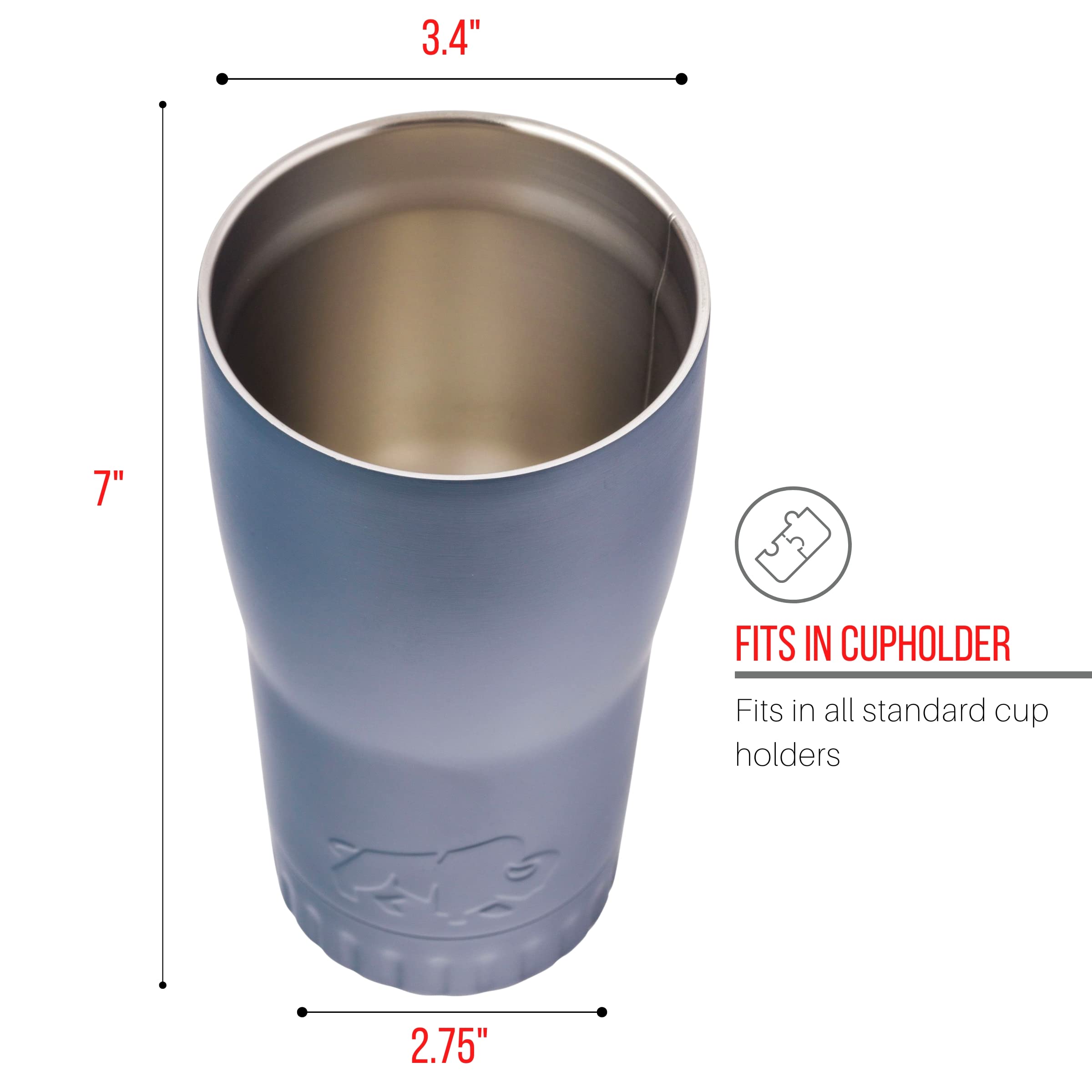 Foto 3 | Vaso Silver Buffalo De Doble Pared, Acero Inoxidable 18/8, 590 Ml - Venta Internacional.