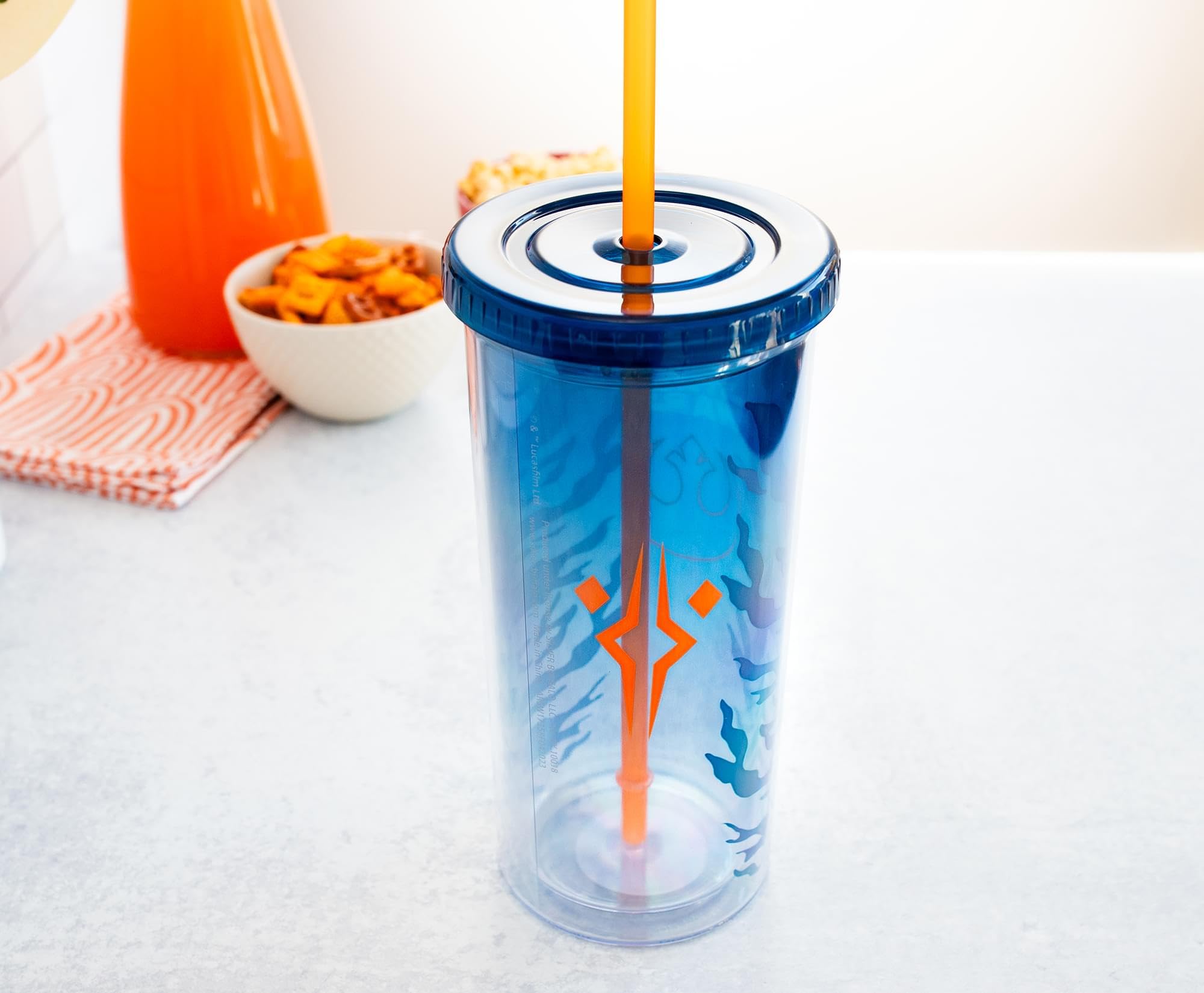 Foto 7 pulgar | Copa Carnival Star Wars Ahsoka Tano De Plástico De 600 Ml Con Tapa Y Pajita - Venta Internacional.