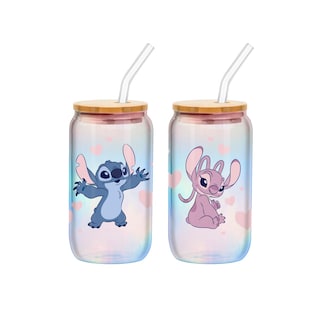 Foto 1 | Vaso En Tarro De Cristal Silver Buffalo Disney Lilo And Stitch - Venta Internacional.