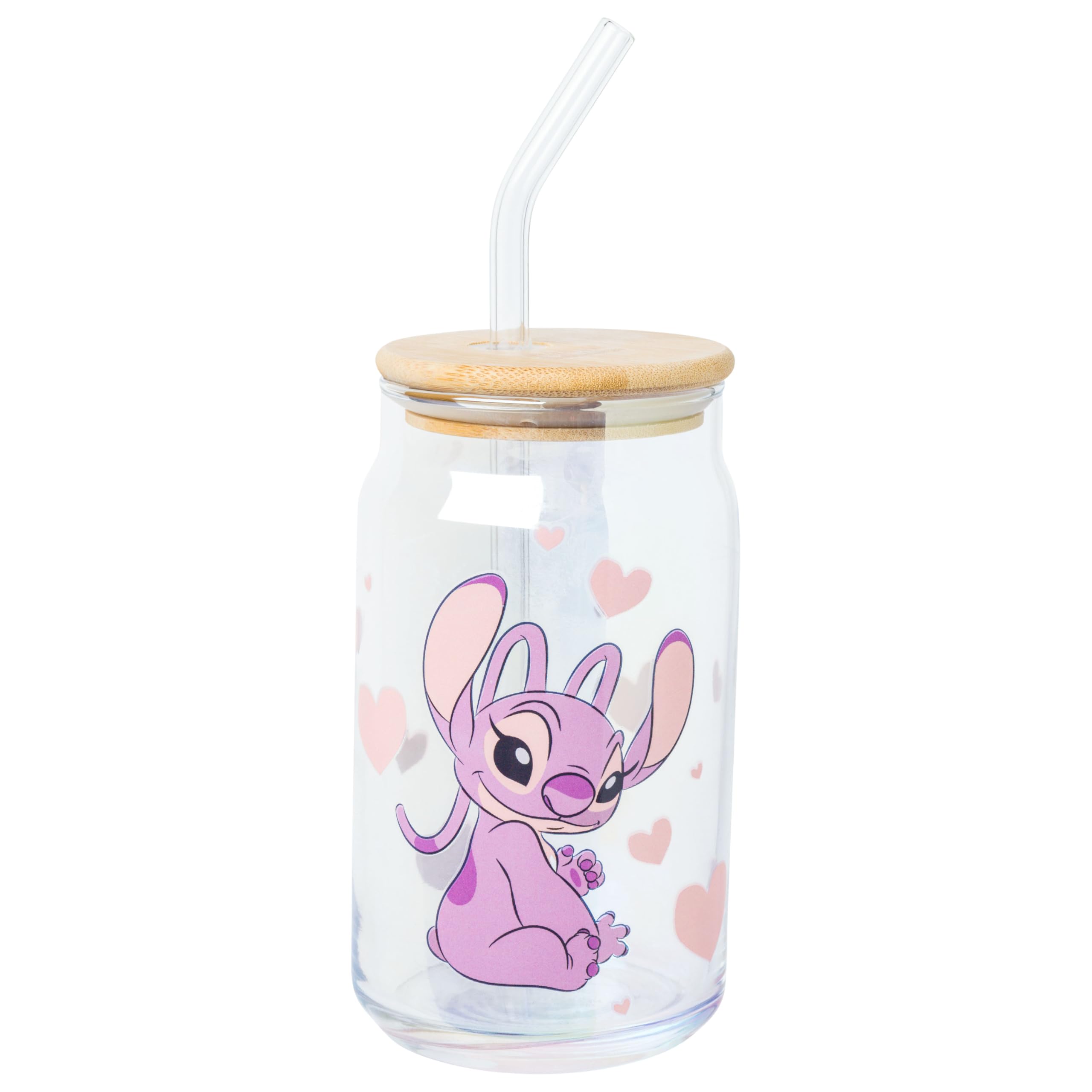 Foto 3 pulgar | Vaso En Tarro De Cristal Silver Buffalo Disney Lilo And Stitch - Venta Internacional.