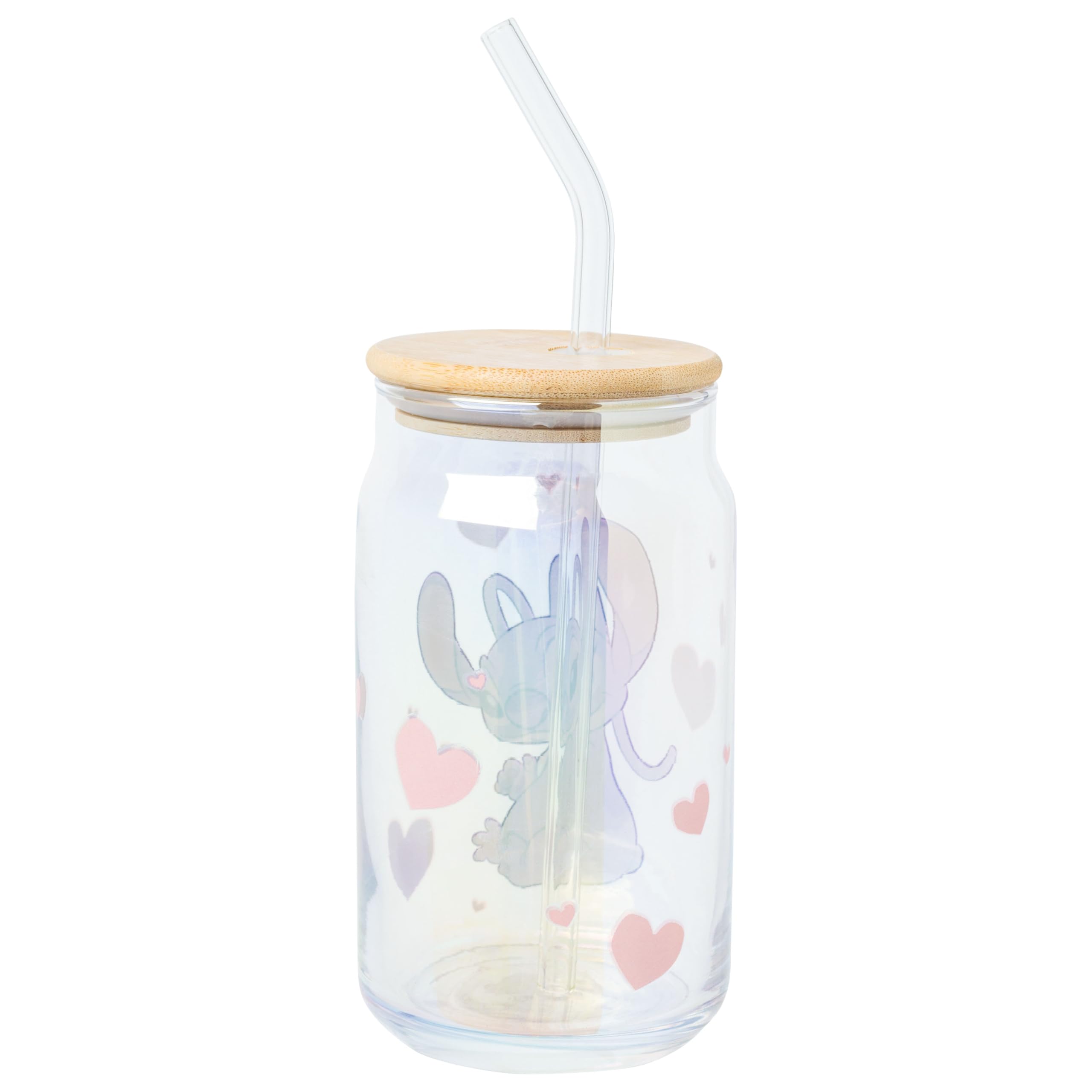 Foto 4 pulgar | Vaso En Tarro De Cristal Silver Buffalo Disney Lilo And Stitch - Venta Internacional.