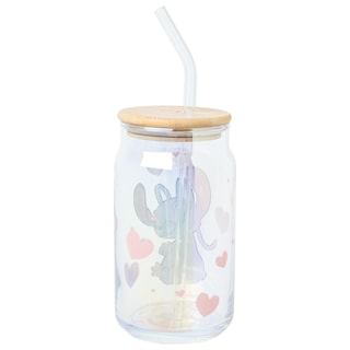 Foto 3 | Vaso En Tarro De Cristal Silver Buffalo Disney Lilo And Stitch - Venta Internacional.