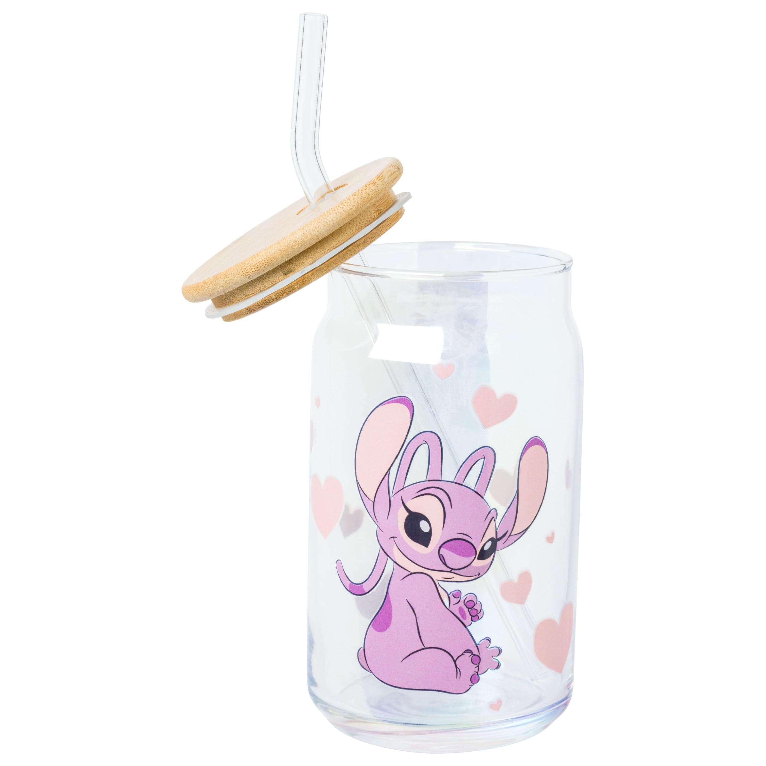 Foto 5 pulgar | Vaso En Tarro De Cristal Silver Buffalo Disney Lilo And Stitch - Venta Internacional.