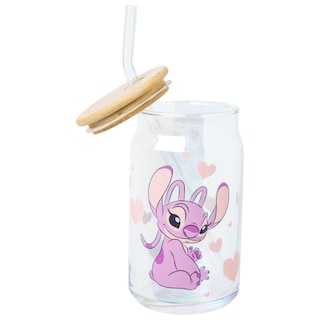 Foto 4 | Vaso En Tarro De Cristal Silver Buffalo Disney Lilo And Stitch - Venta Internacional.