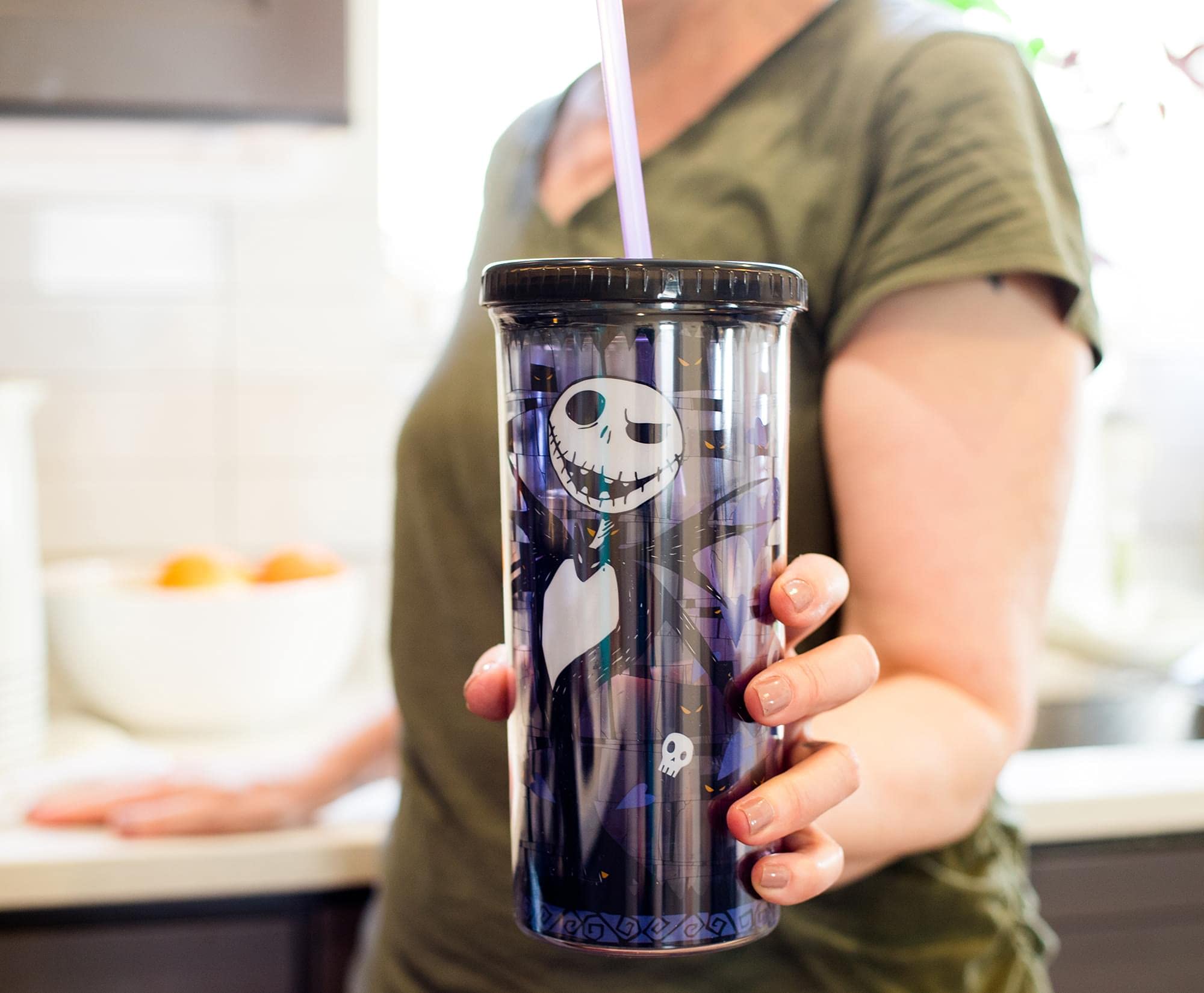 Foto 5 pulgar | Vaso con Popote La Pesadilla Antes De Navidad - Venta Internacional