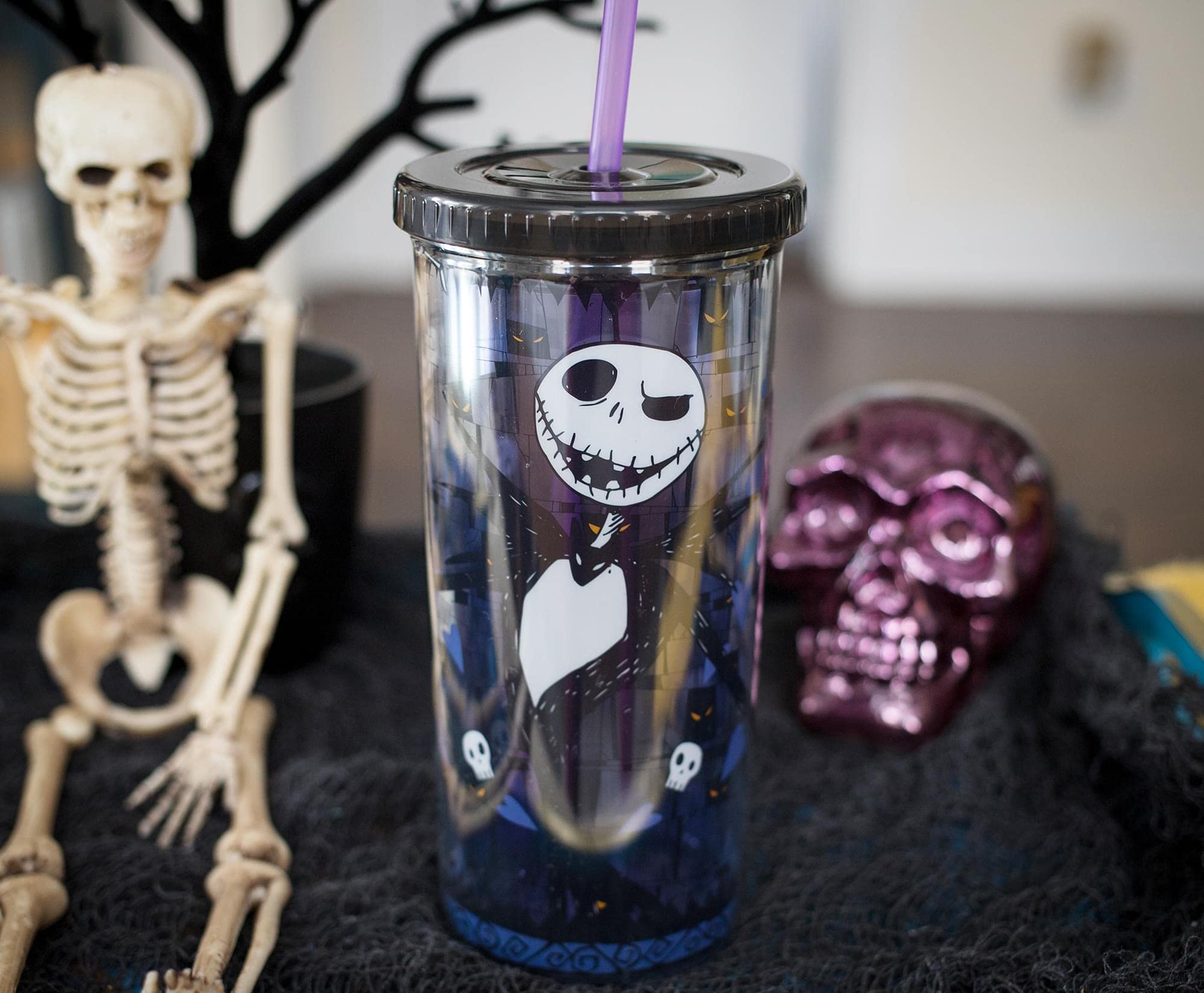 Foto 5 | Vaso con Popote La Pesadilla Antes De Navidad - Venta Internacional
