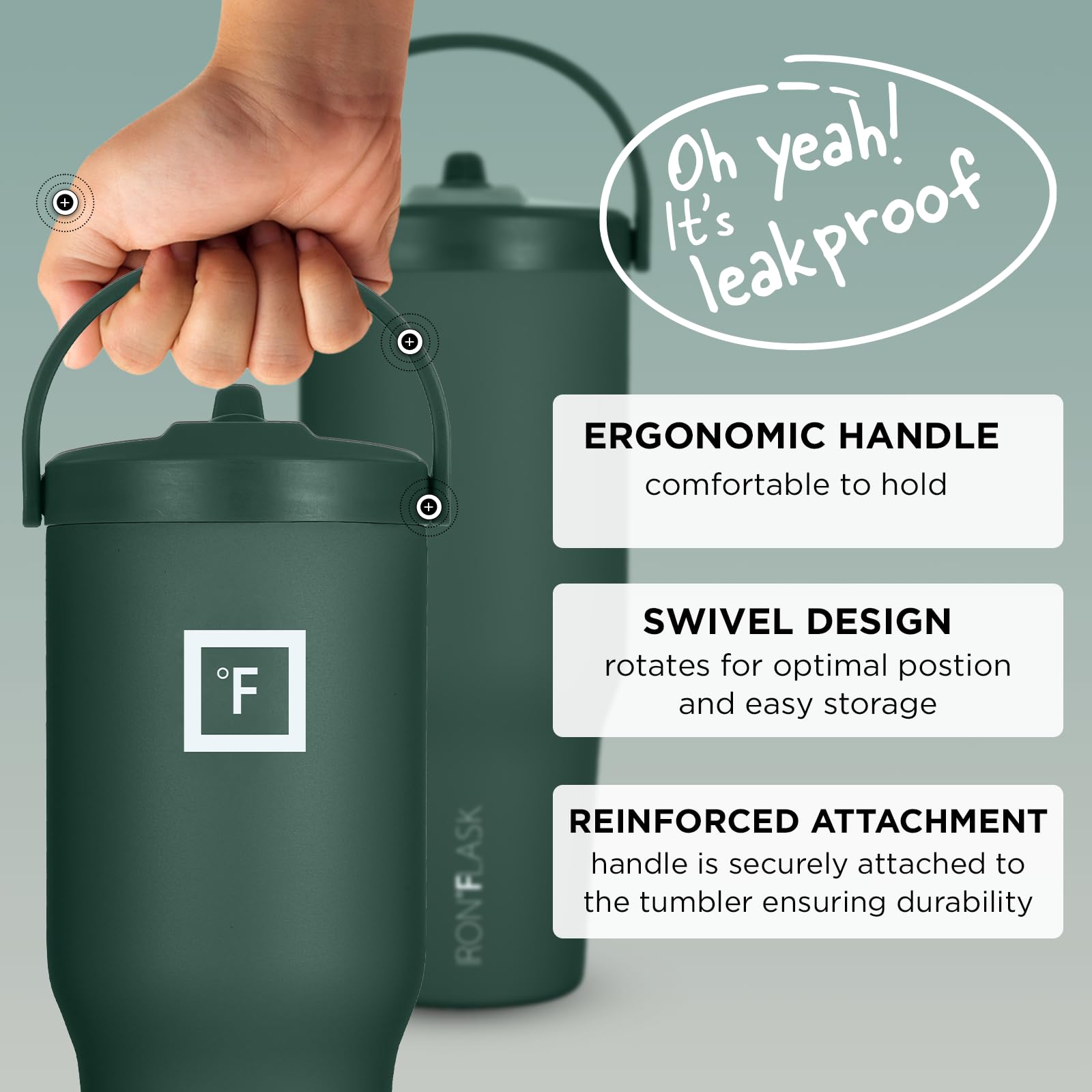Foto 4 pulgar | Vaso De Agua Iron °flask Sidekick, Aislante, 900 Ml, Color Pino Oscuro - Venta Internacional.