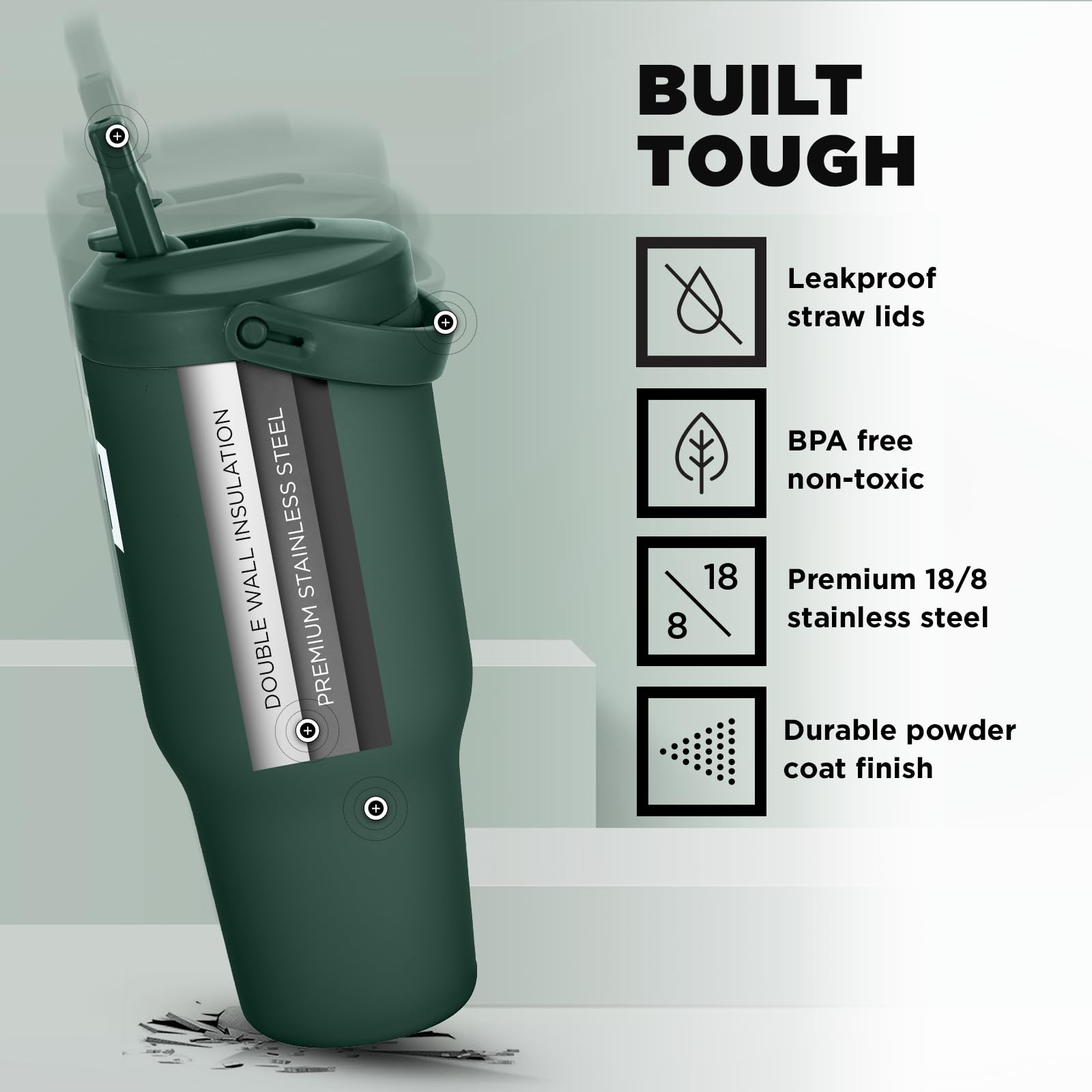 Foto 6 pulgar | Vaso De Agua Iron °flask Sidekick, Aislante, 900 Ml, Color Pino Oscuro - Venta Internacional.