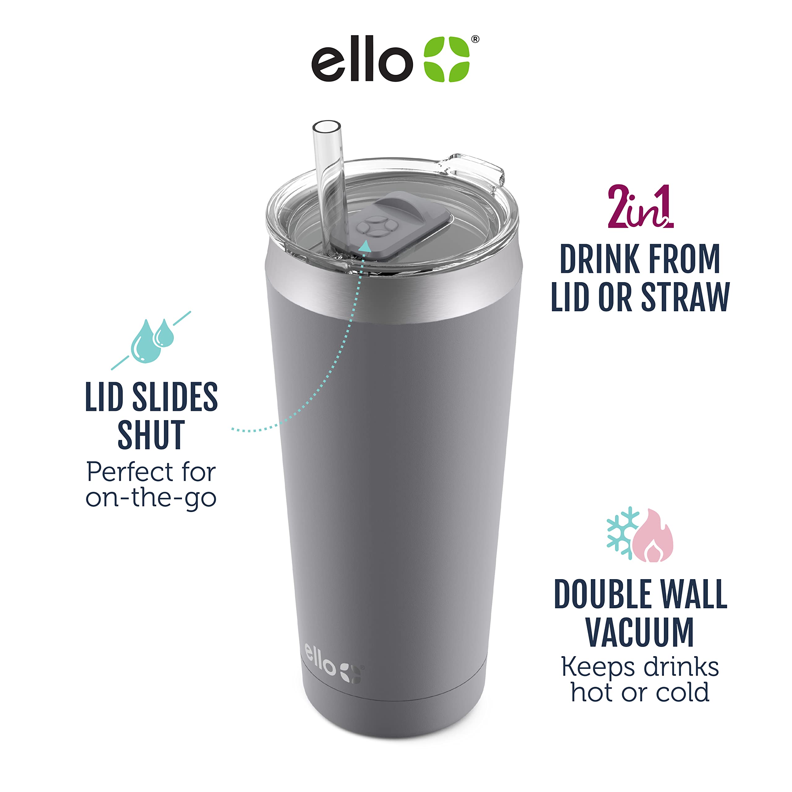 Foto 3 pulgar | Vaso De Acero Inoxidable Con Aislamiento Al Vacío Ello Beacon, 700 Ml - Venta Internacional.