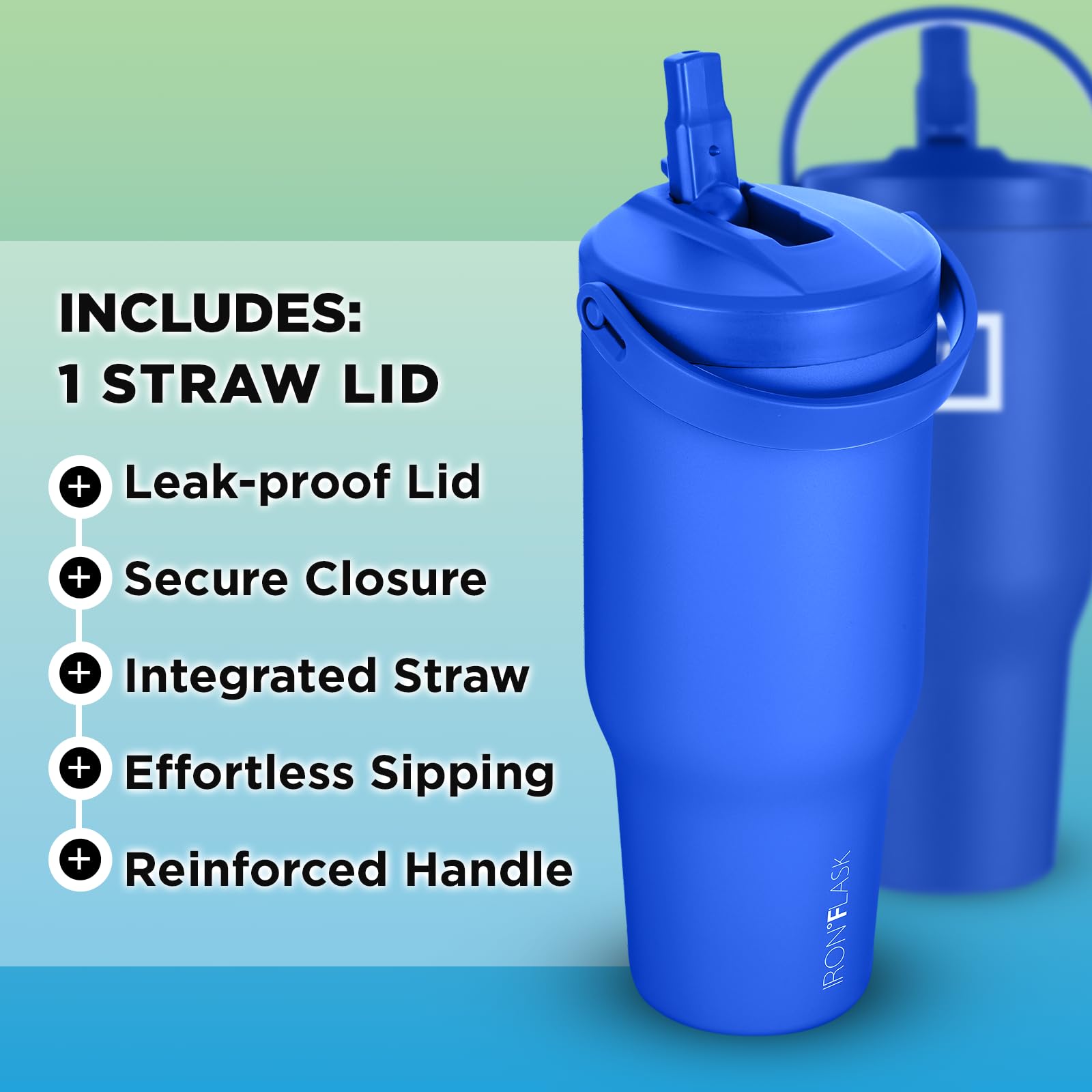 Foto 2 | Vaso De Agua Iron °flask Sidekick, Aislante, 900 Ml, Azul Cobalto - Venta Internacional.