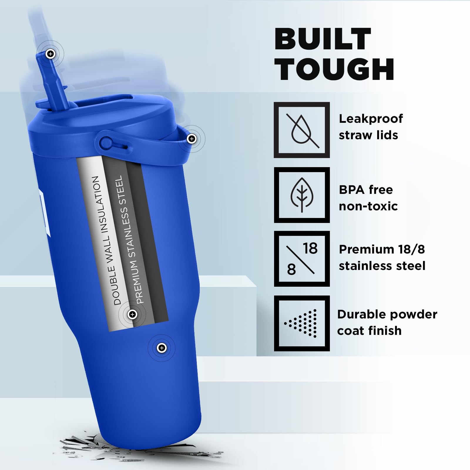 Foto 5 | Vaso De Agua Iron °flask Sidekick, Aislante, 900 Ml, Azul Cobalto - Venta Internacional.