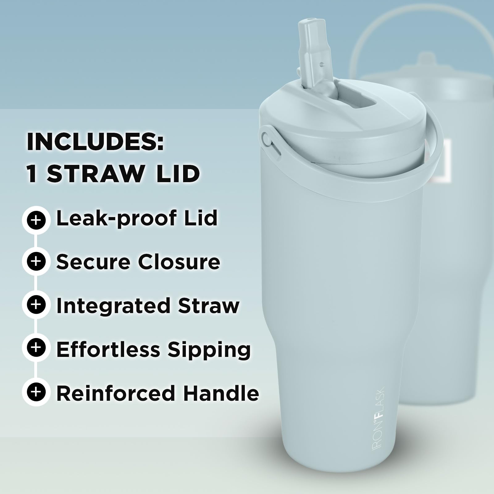 Foto 2 | Vaso De Agua Iron °flask Sidekick Con Aislamiento De 900 Ml Con Pajita - Venta Internacional.