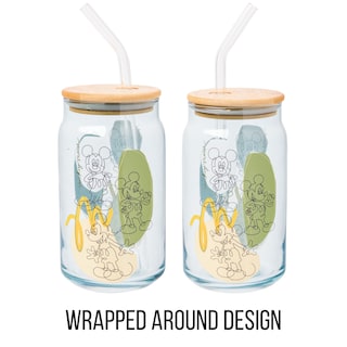 Foto 2 | Vaso De Cristal Plateado Con Diseño De Mickey Mouse Buffalo Disney, 480 Ml - Venta Internacional.