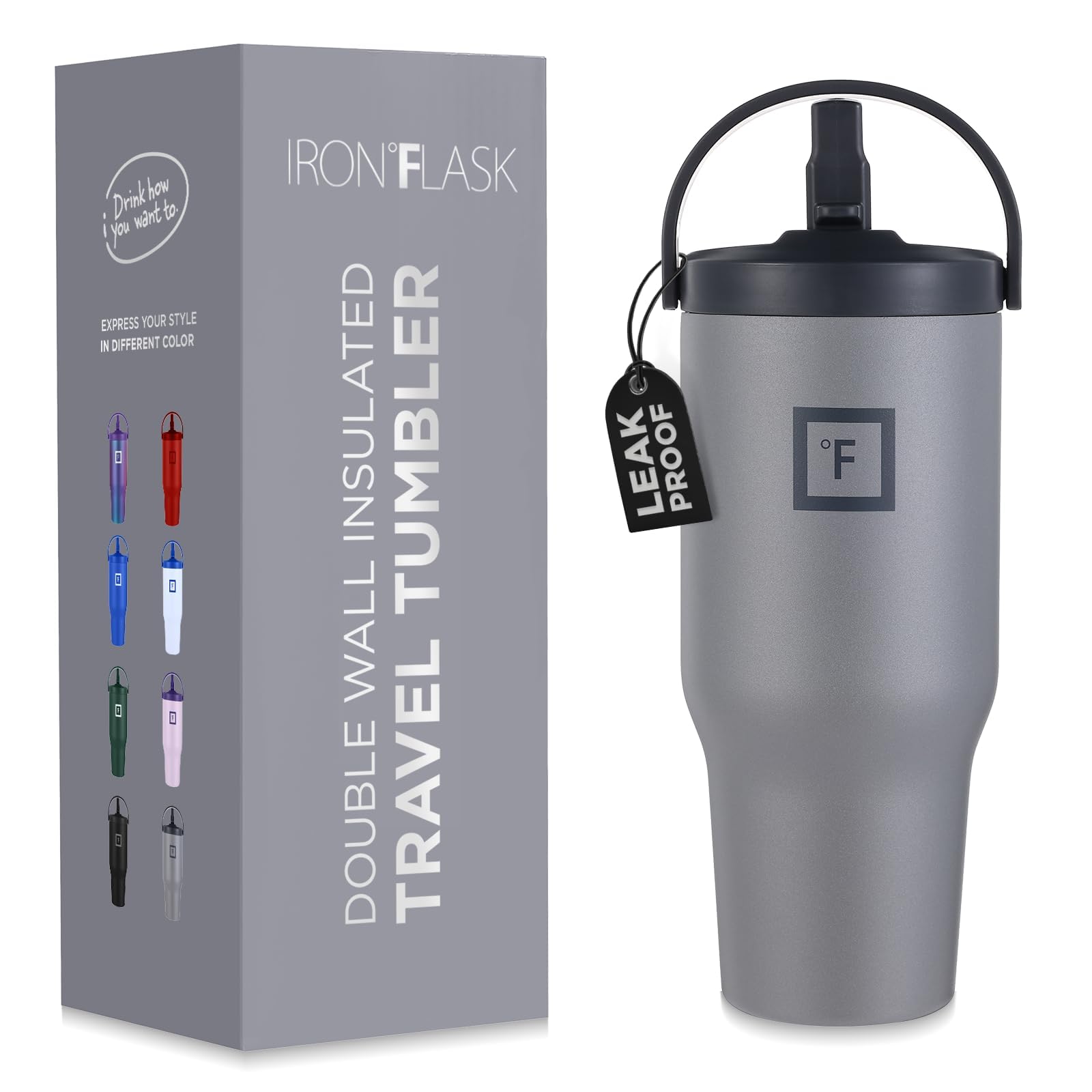 Foto 1 | Vaso De Agua Iron °flask Sidekick, Aislante, 900 Ml, Grafito - Venta Internacional.
