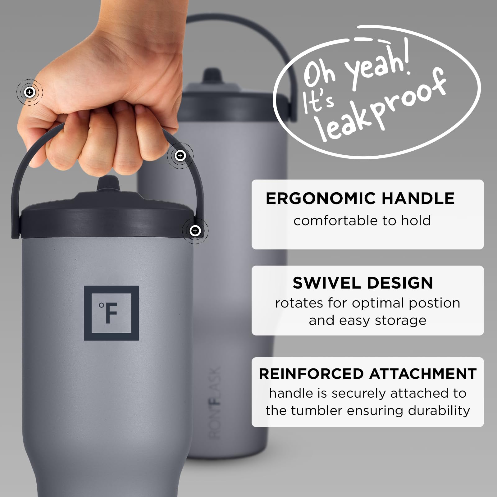 Foto 4 pulgar | Vaso De Agua Iron °flask Sidekick, Aislante, 900 Ml, Grafito - Venta Internacional.