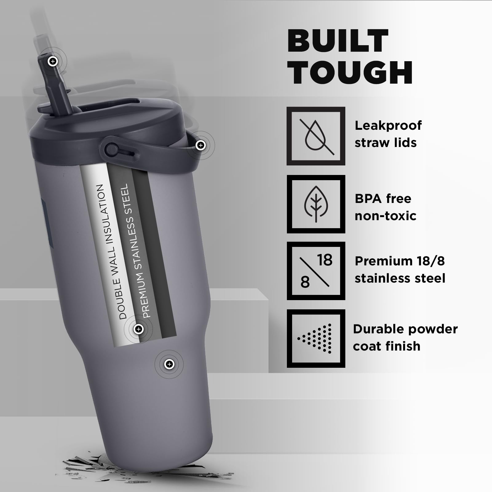Foto 6 pulgar | Vaso De Agua Iron °flask Sidekick, Aislante, 900 Ml, Grafito - Venta Internacional.