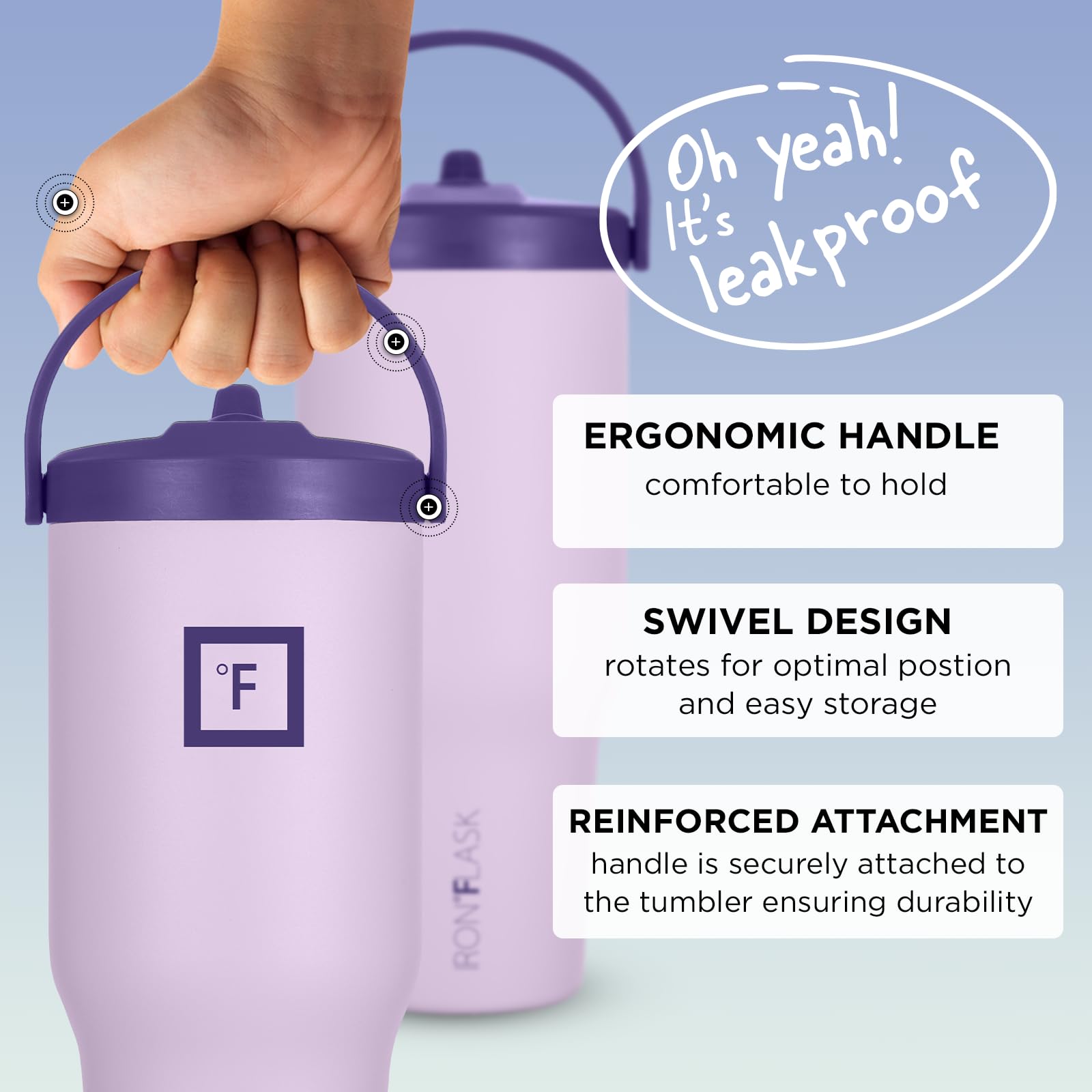 Foto 4 pulgar | Vaso De Agua Iron °flask Sidekick, Aislante, 900 Ml, Color Lavanda - Venta Internacional.