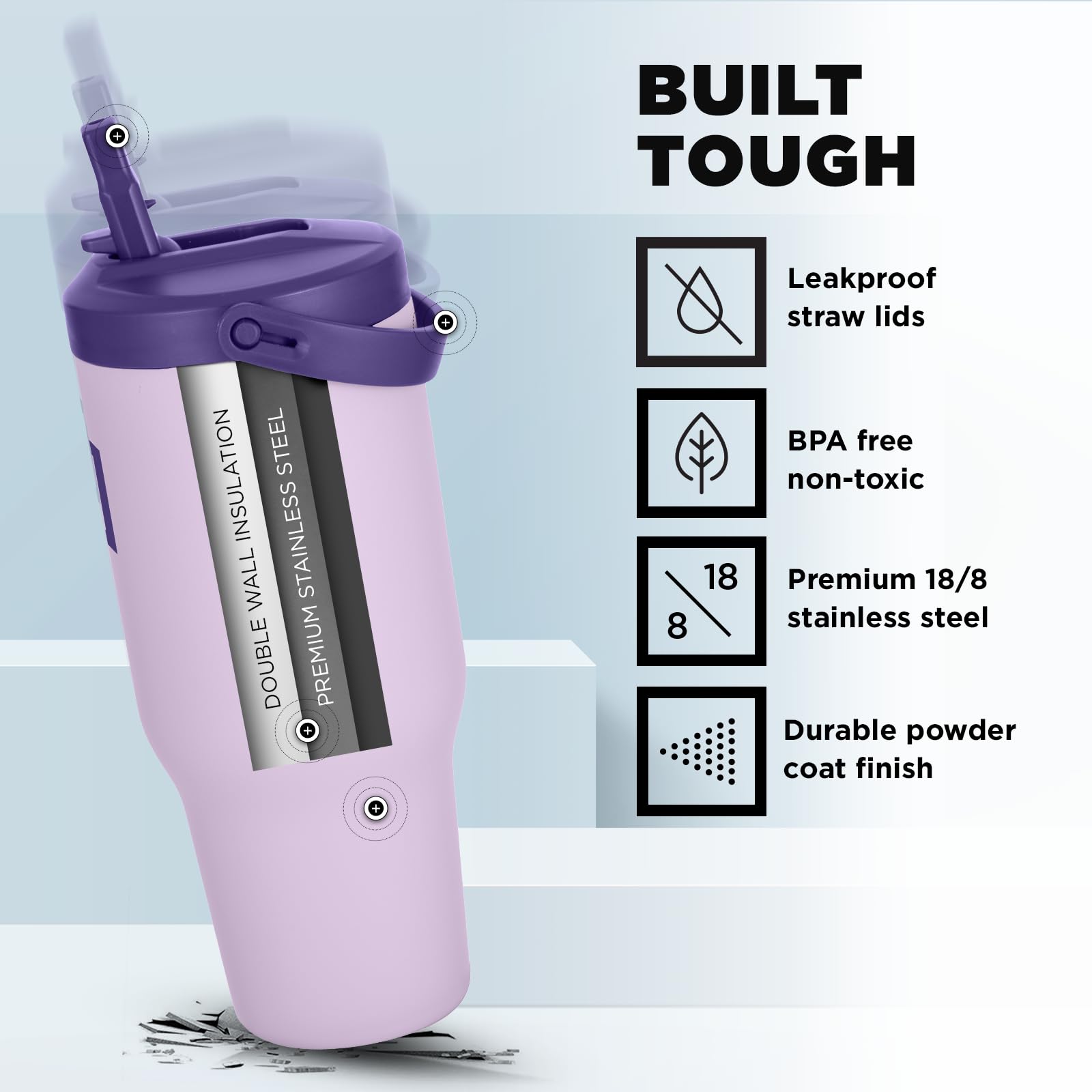 Foto 6 pulgar | Vaso De Agua Iron °flask Sidekick, Aislante, 900 Ml, Color Lavanda - Venta Internacional.