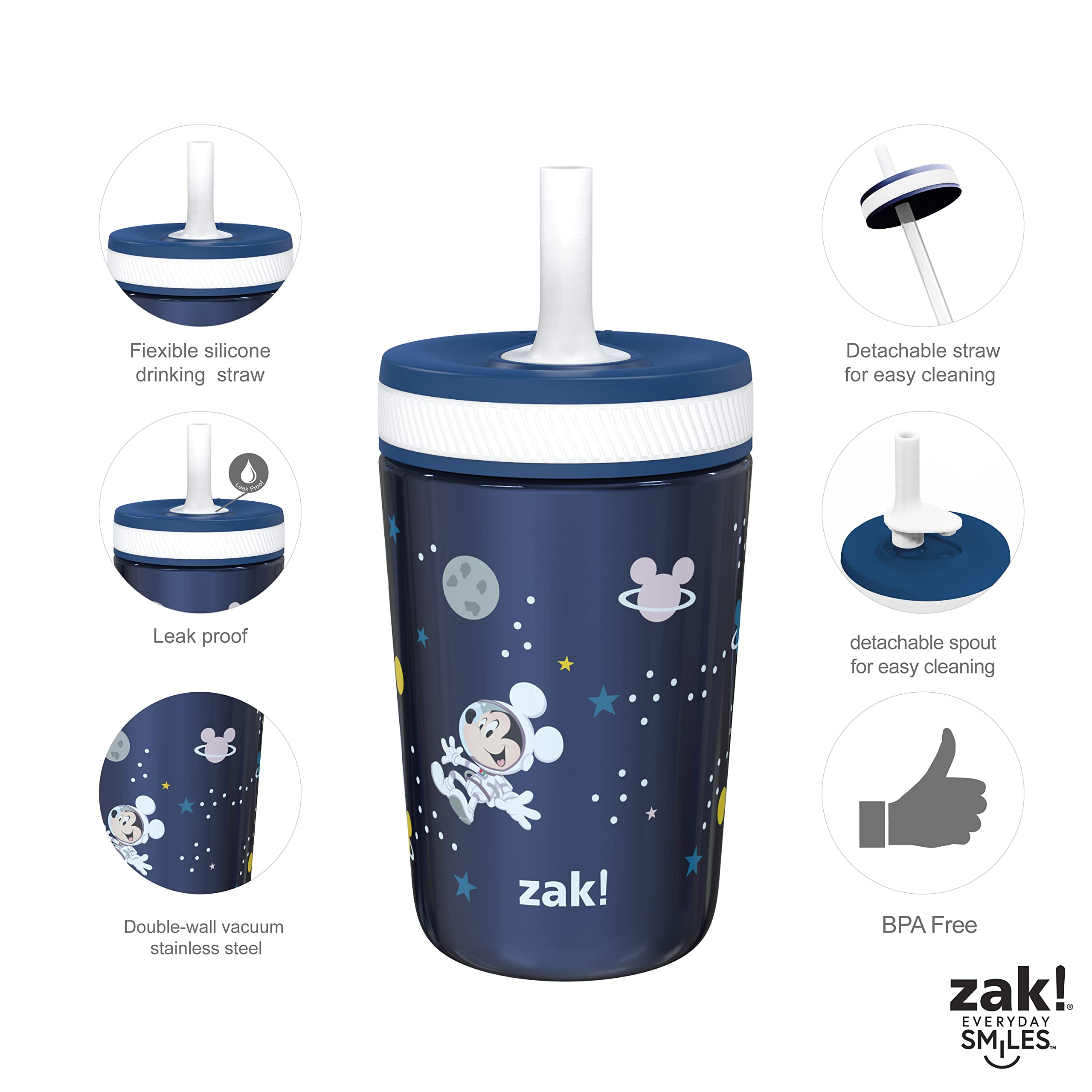 Foto 6 pulgar | Set De Vasos Zak Designs Disney Mickey Mouse Kelso Para Niños - Venta Internacional.
