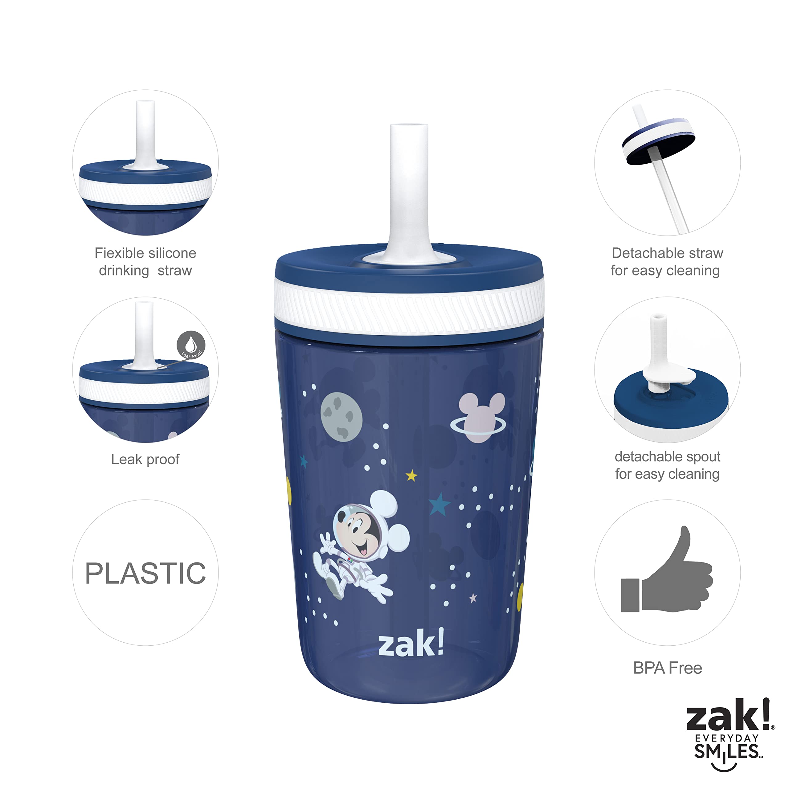 Foto 8 pulgar | Set De Vasos Zak Designs Disney Mickey Mouse Kelso Para Niños - Venta Internacional.