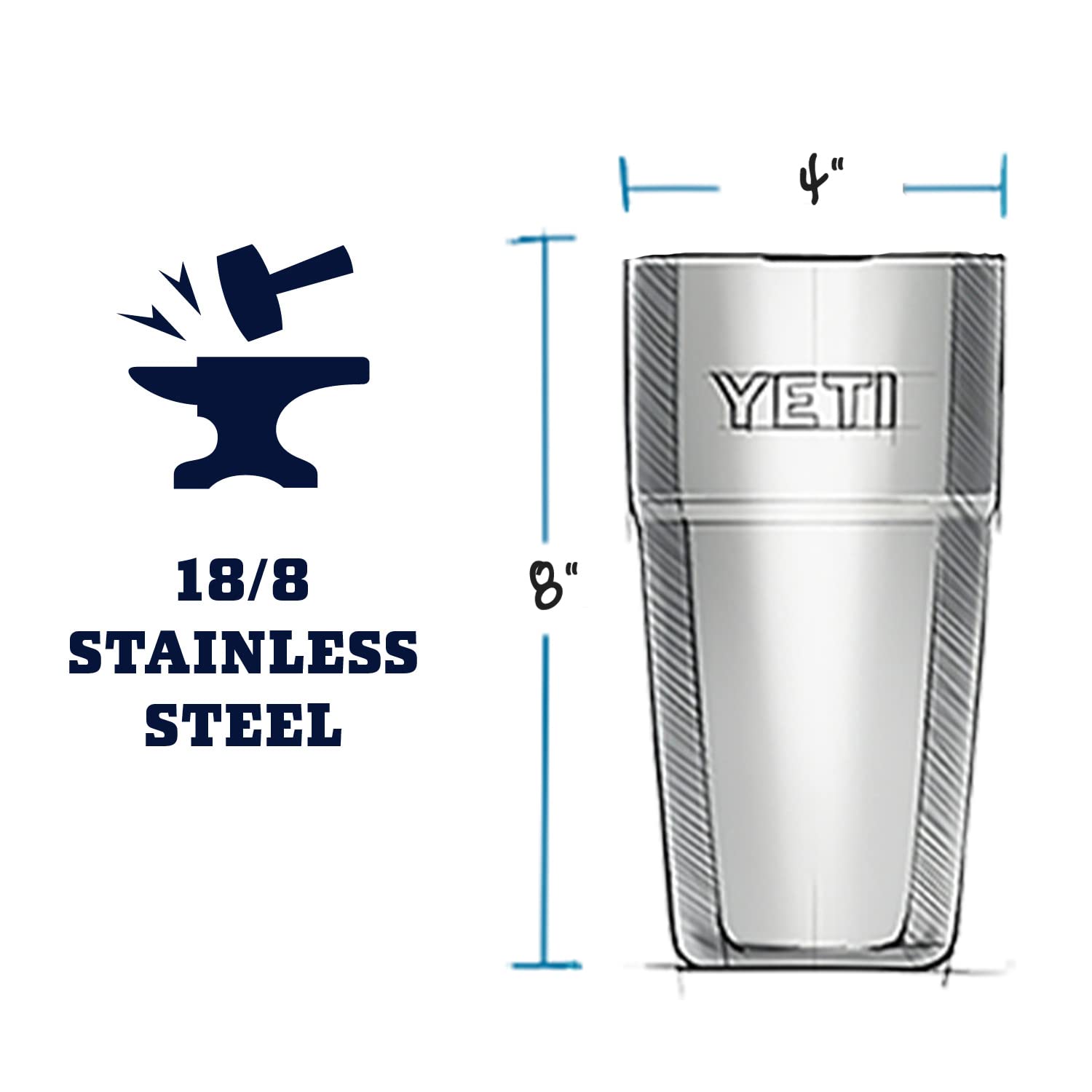 Foto 3 pulgar | Vaso Yeti Rambler 770 Ml De Acero Inoxidable Con Aislamiento Al Vacío - Venta Internacional.