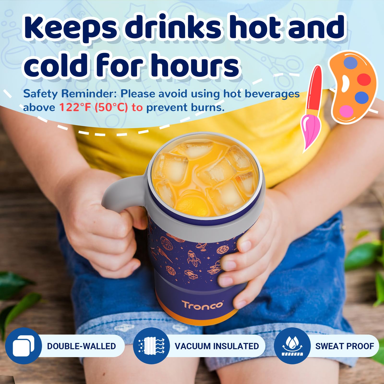 Foto 5 pulgar | Vaso Aislante Para Niños Tronco De 414 Ml Con Asa Y Pajita - Venta Internacional.
