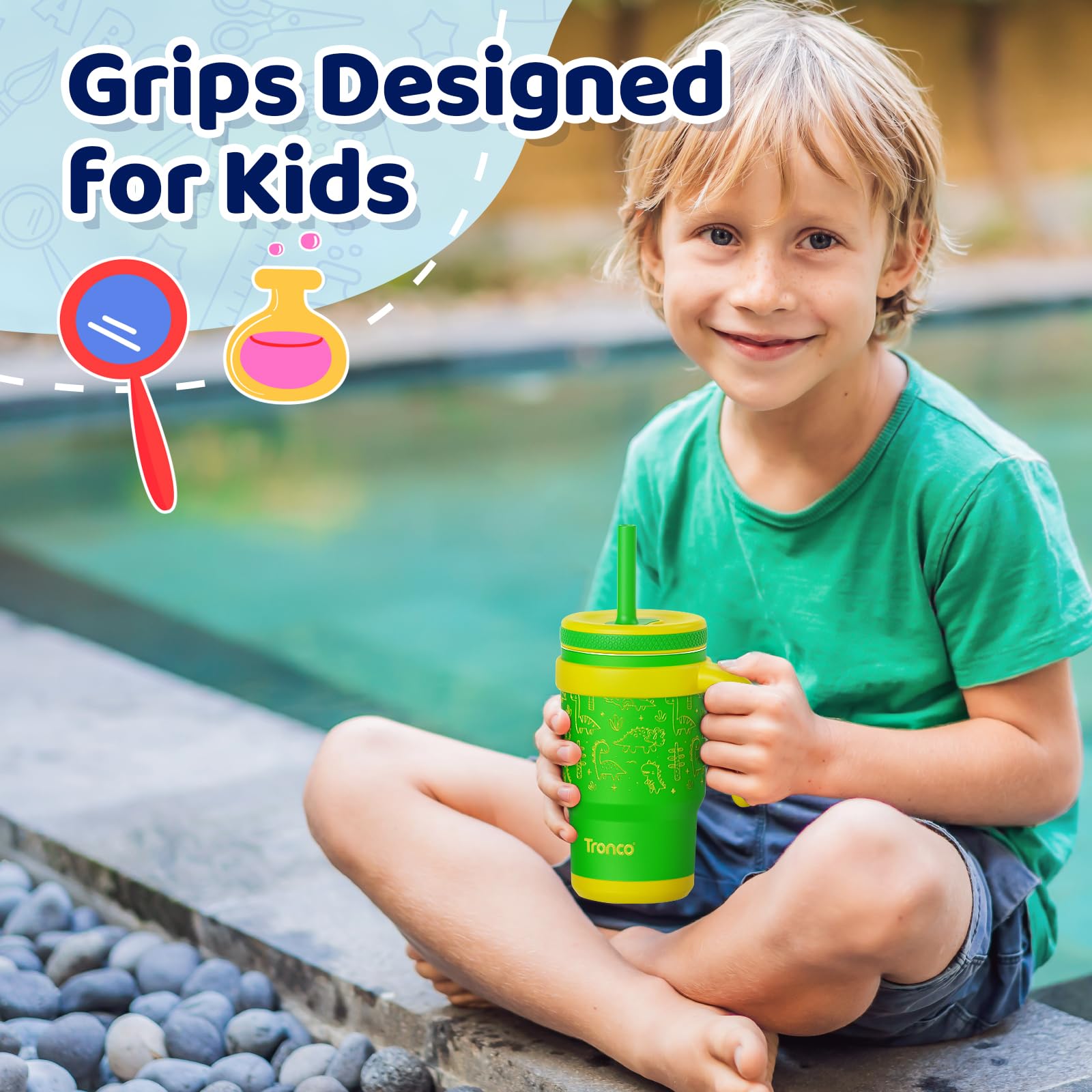 Foto 7 pulgar | Vaso Aislante Para Niños Tronco De 414 Ml Con Asa Y Pajita - Venta Internacional.